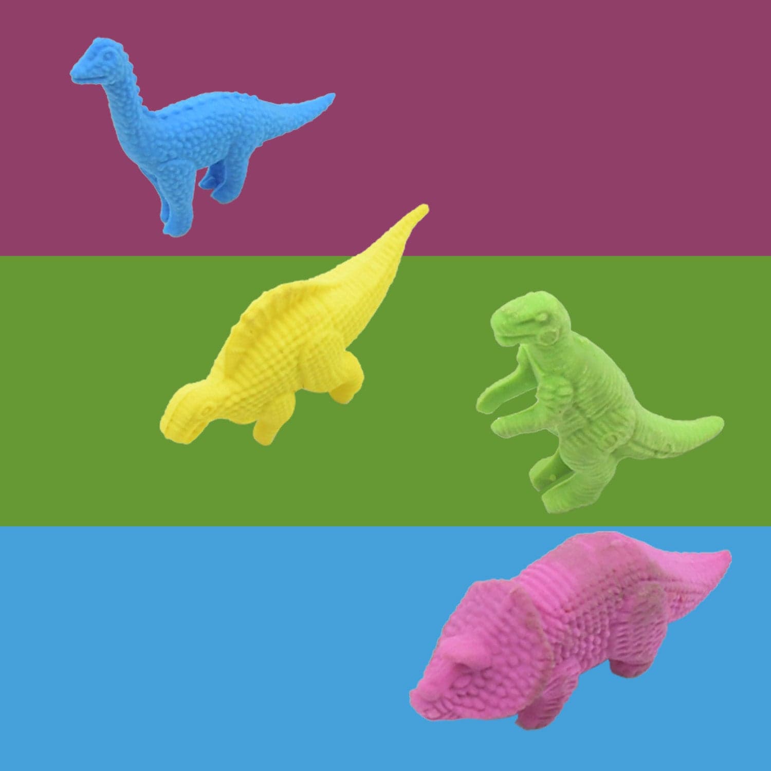 Small Dinosaur Shaped Erasers (4 Pc): Animal Erasers for Kids (School Supplies) thumbnail 4