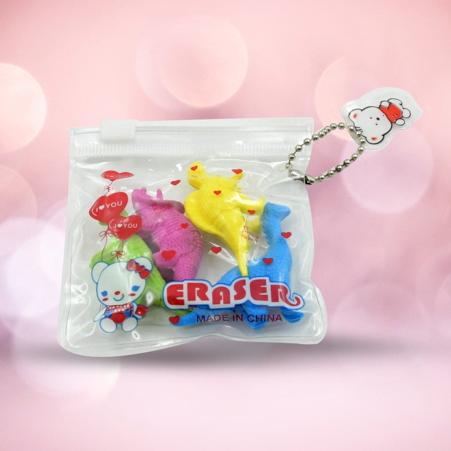 Small Dinosaur Shaped Erasers (4 Pc): Animal Erasers for Kids (School Supplies) thumbnail 6