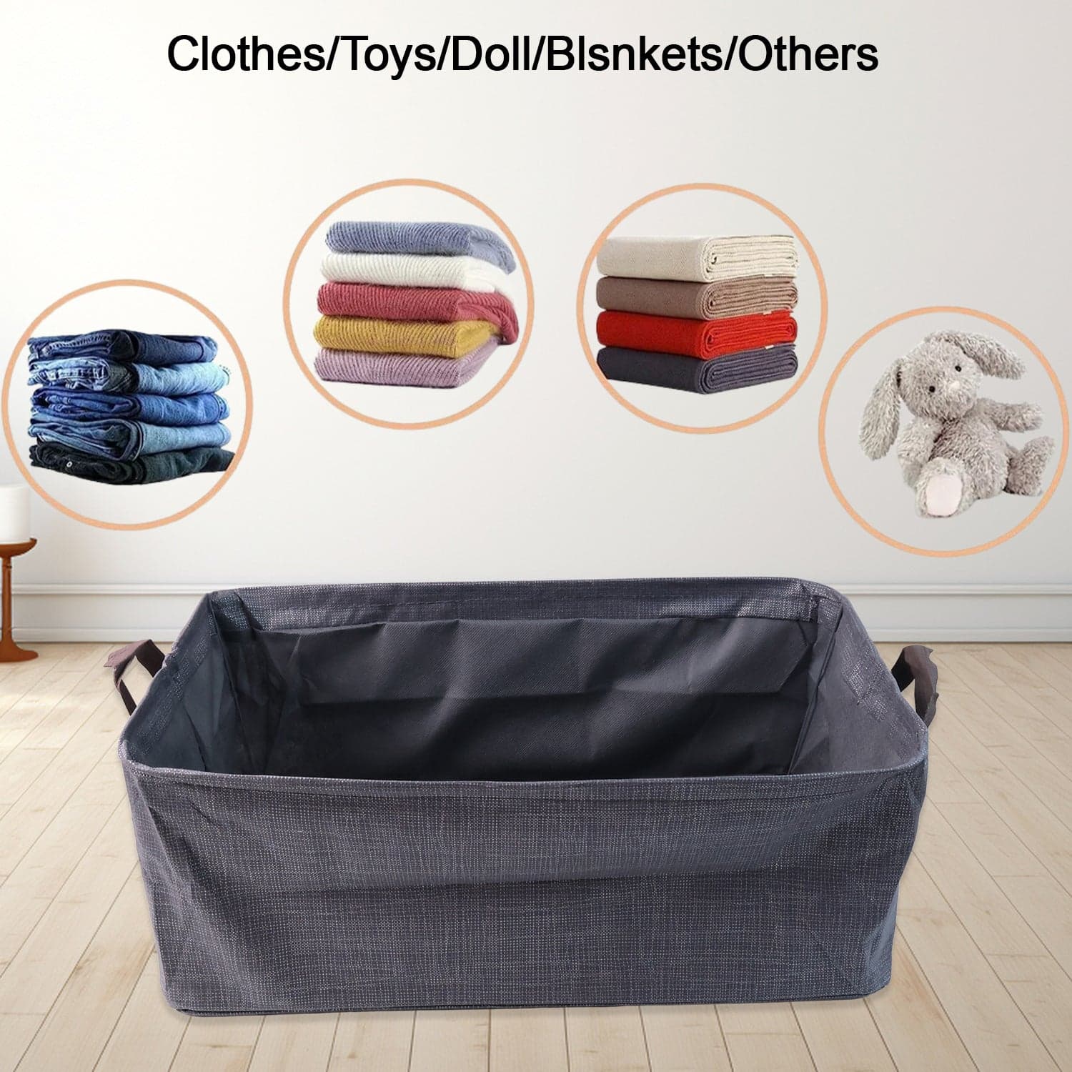 Foldable Cloth Storage Organizer Bag With Handles (Approx 46x27Cm\1Pc) thumbnail 6