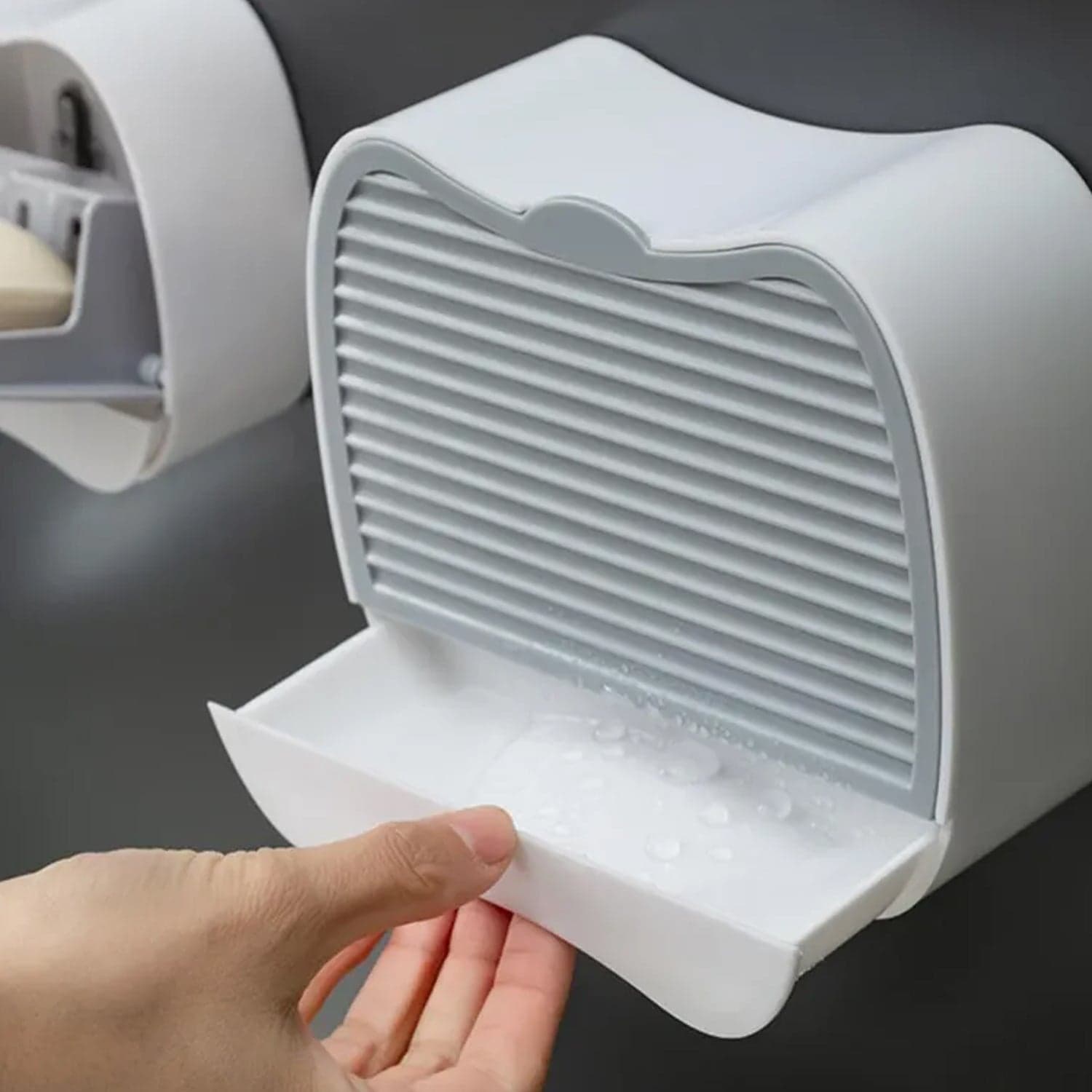 Soap Holder Travel Business Travel Hotel Portable Wall-Mounted Soap Box Bathroom Toilet Punch-Free Flip-Type Drain Soap Box thumbnail 5