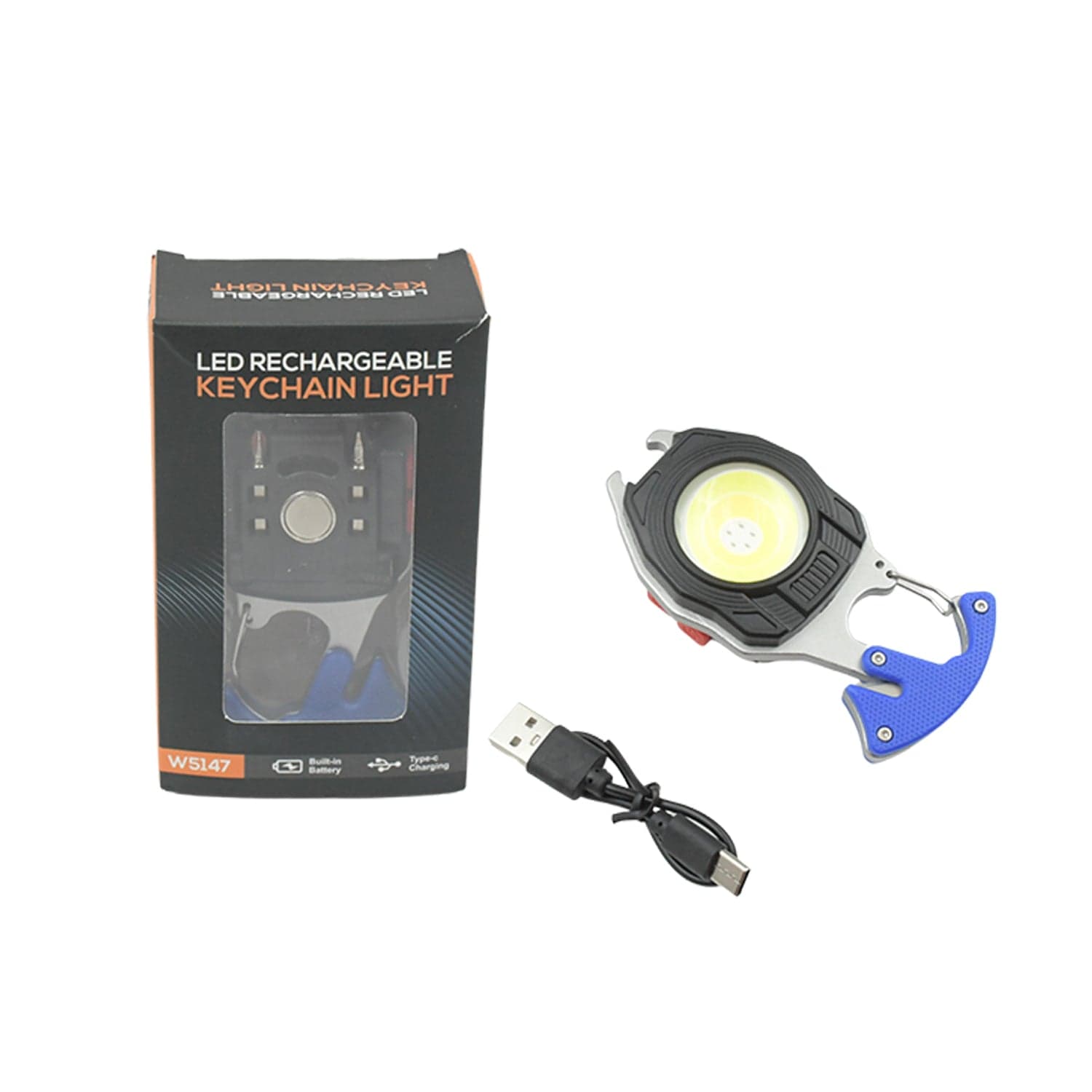 Keychain Led Flashlight Rechargeable Multi Function 6 Lighting Modes Pocket Key Chain Flash Light Usb For Outdoor Camping thumbnail 4