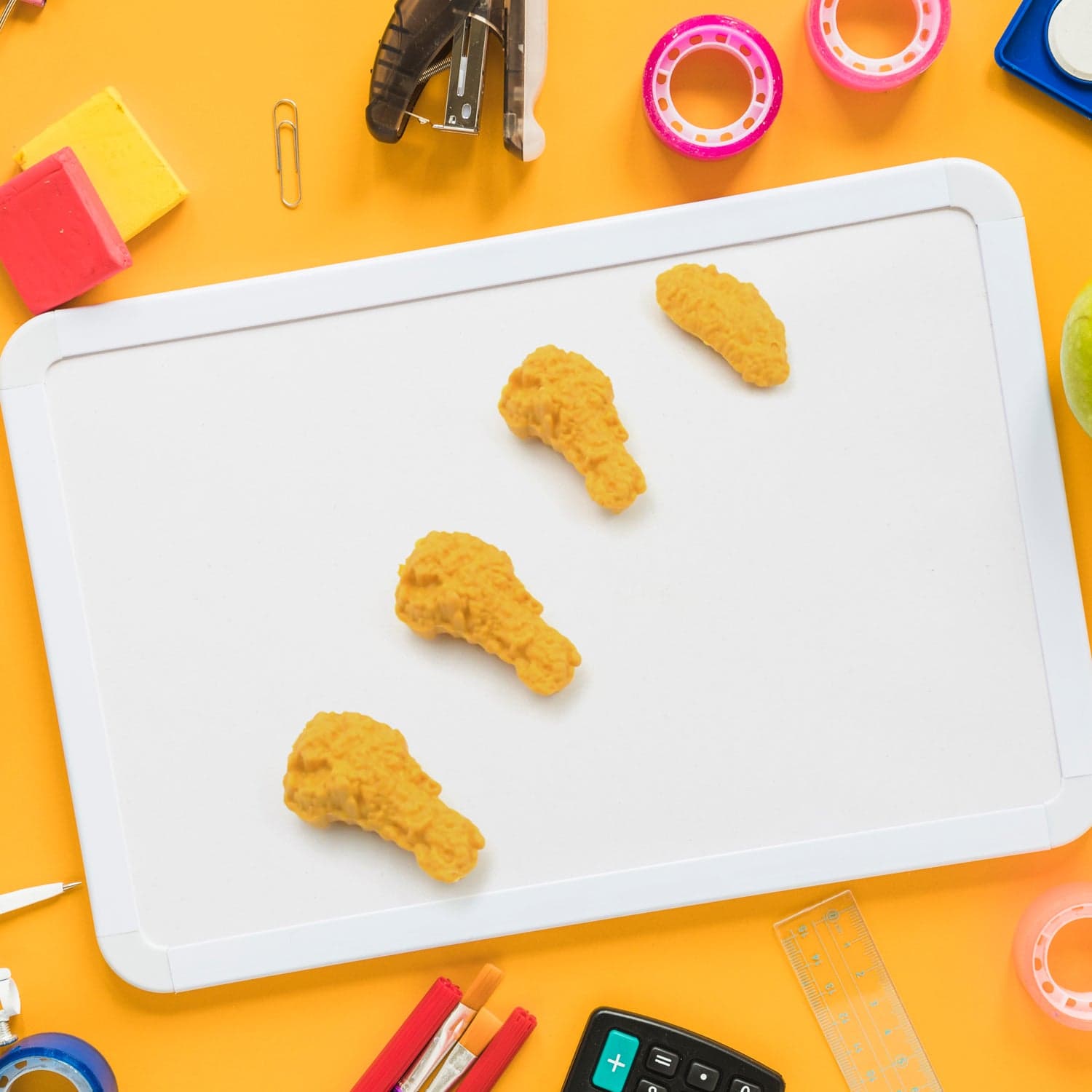 Cute Chicken Wing & Leg Erasers for Kids & Students (8 Pc Set) thumbnail 4