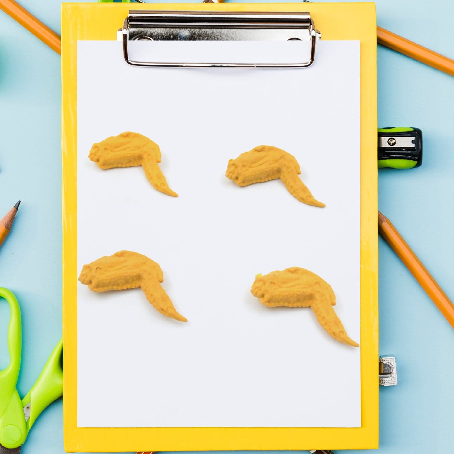 Cute Chicken Wing & Leg Erasers for Kids & Students (8 Pc Set) thumbnail 6
