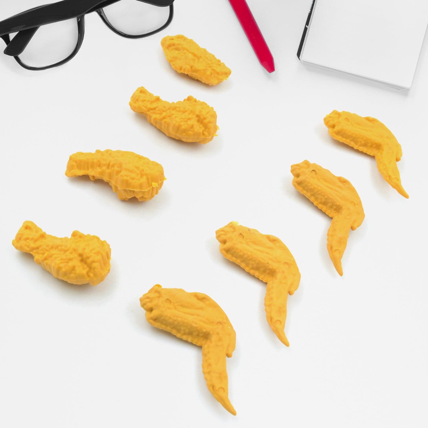 Cute Chicken Wing & Leg Erasers for Kids & Students (8 Pc Set) thumbnail 7