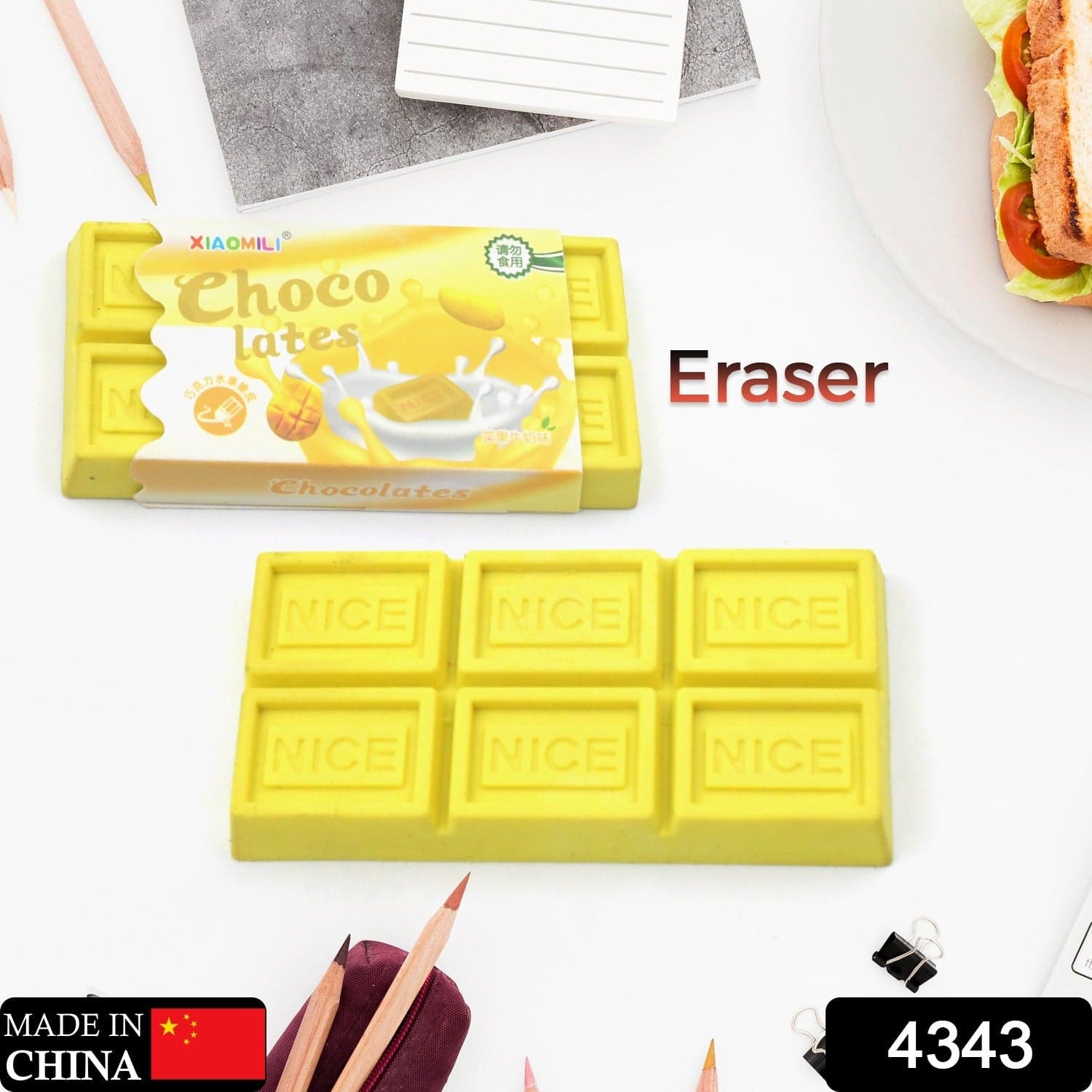 Chocolate Shaped Erasers for Kids - Soft Erasers for School & Office thumbnail 2