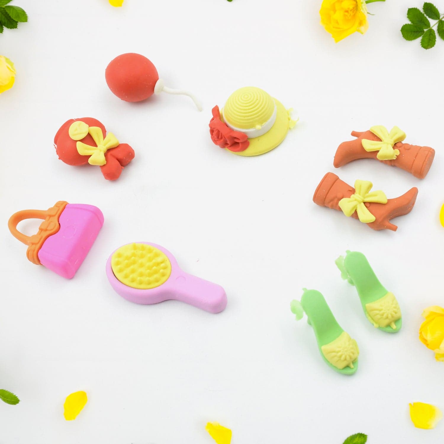 Fancy & Stylish Mini Erasers for Kids (9 Pc Set) - Fun Designs, Party Favors thumbnail 1