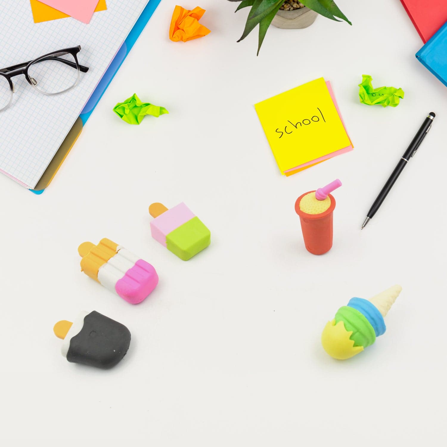 Mini Eraser Set for Kids (5 Pieces) - Fun Designs, Party Favors, School Prizes thumbnail 5