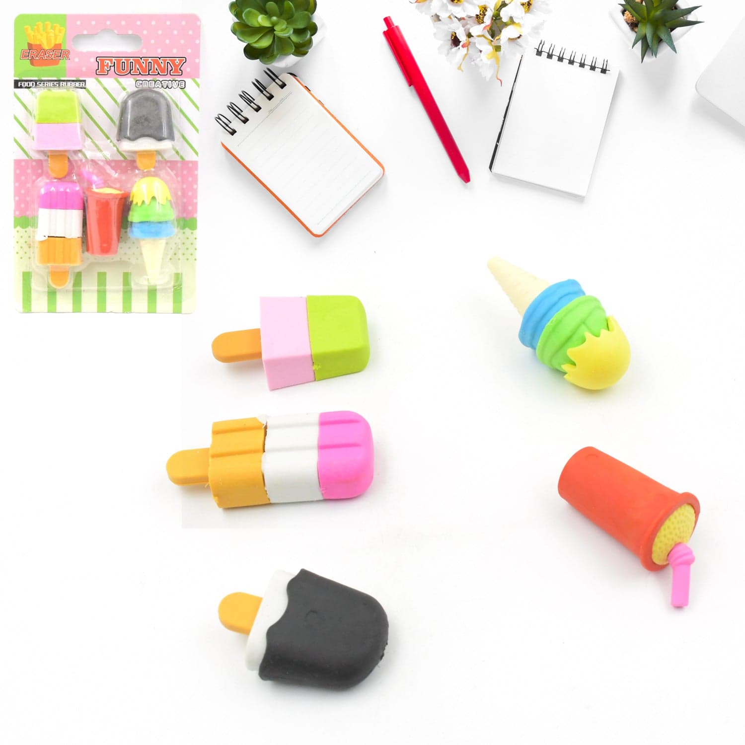 Mini Eraser Set for Kids (5 Pieces) - Fun Designs, Party Favors, School Prizes thumbnail 6