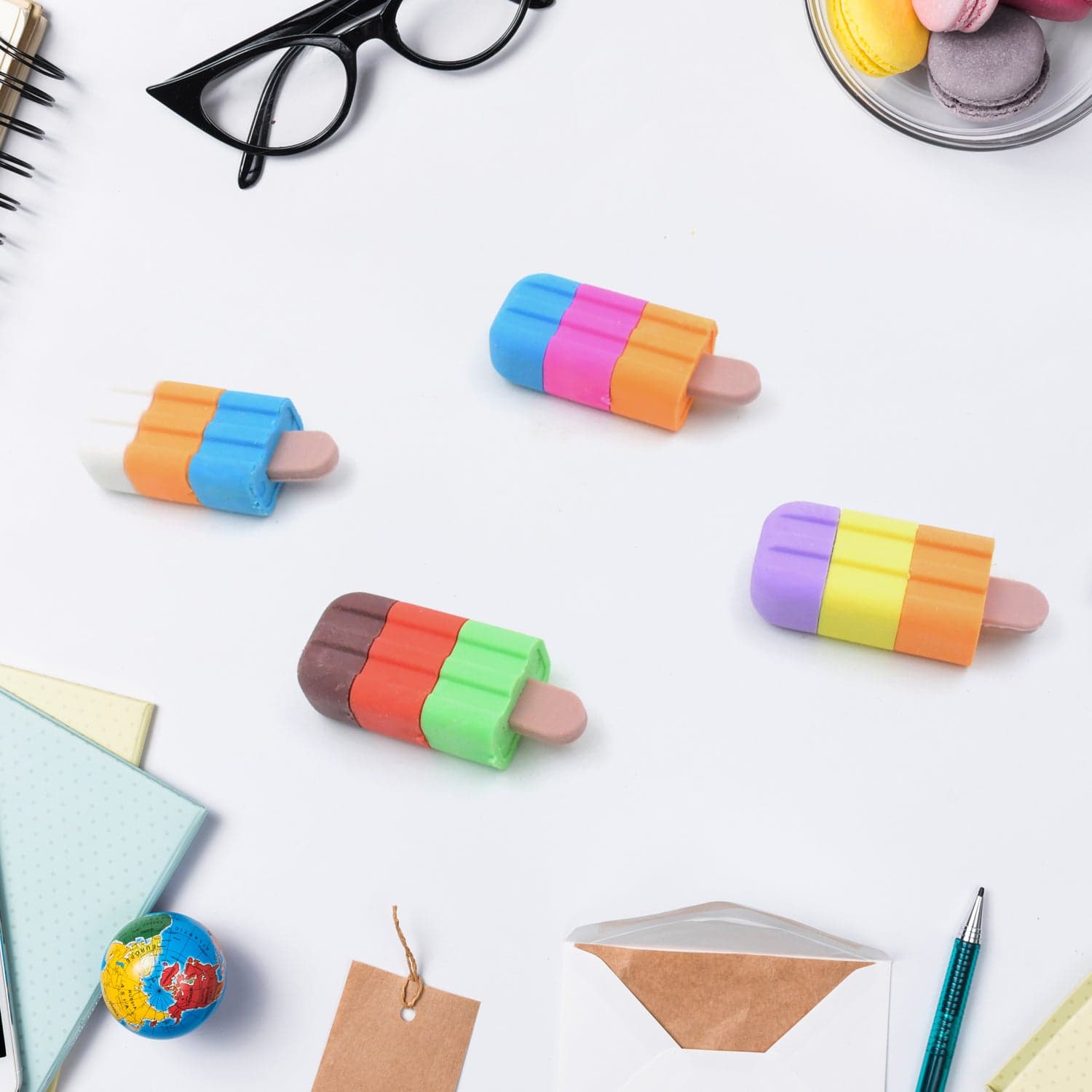 Ice Cream Shape Eraser For Girls & Boys 3D Eraser For School B'Day Return Gift Ice Cream Theme Shape Erasers Pencils Set For Kids Educational Stationary Kit thumbnail 4