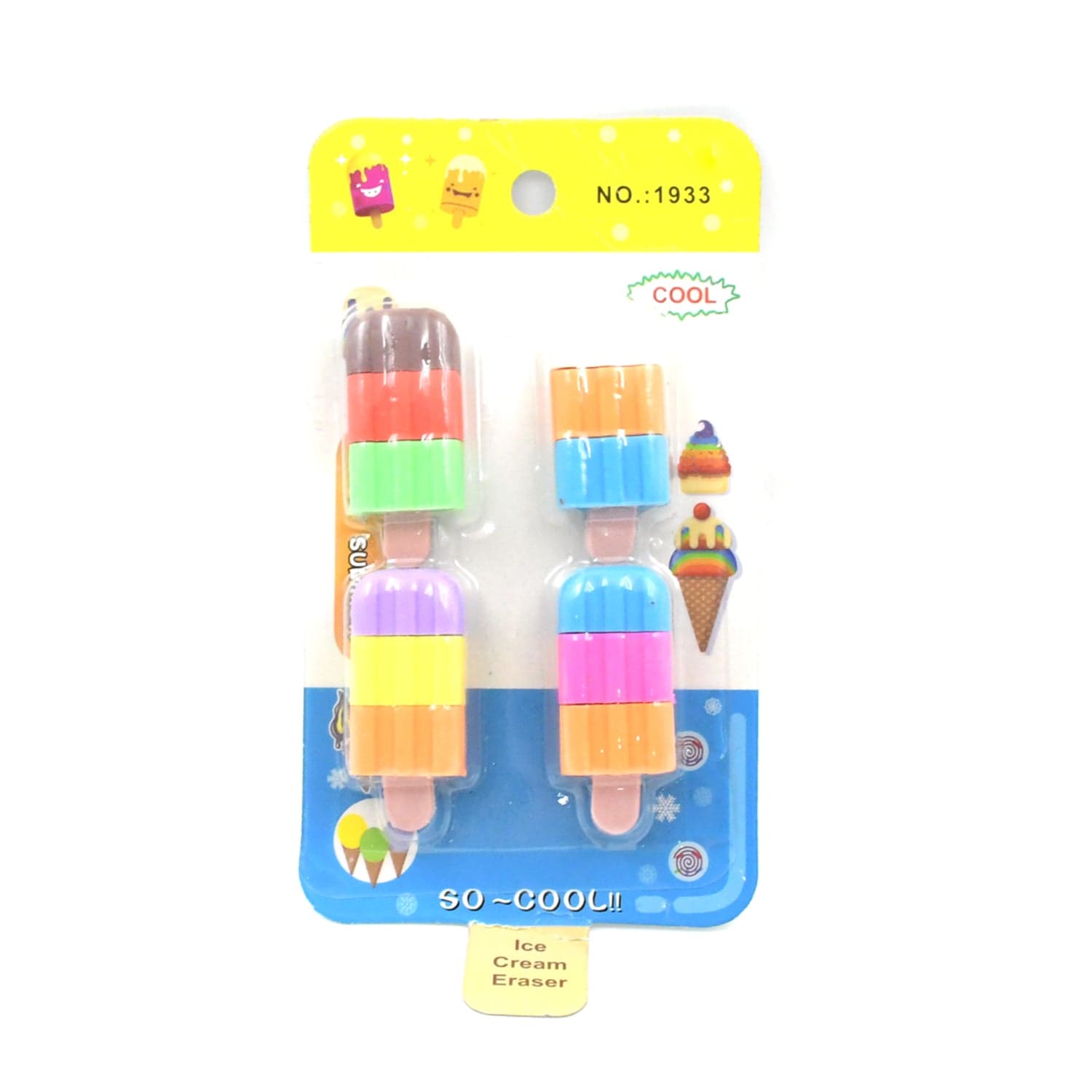 Ice Cream Shape Eraser For Girls & Boys 3D Eraser For School B'Day Return Gift Ice Cream Theme Shape Erasers Pencils Set For Kids Educational Stationary Kit thumbnail 5