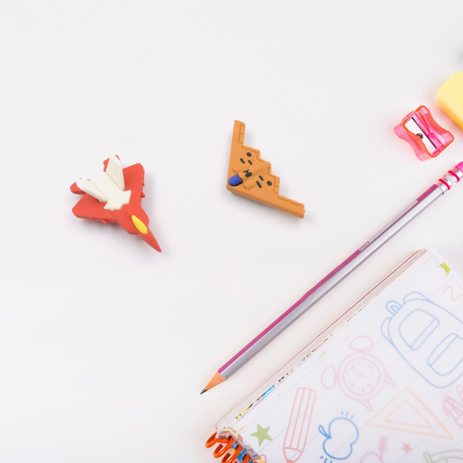 Fun Erasers for Kids: Gun & Plane Shapes (4-Pack, Gift Set) thumbnail 5