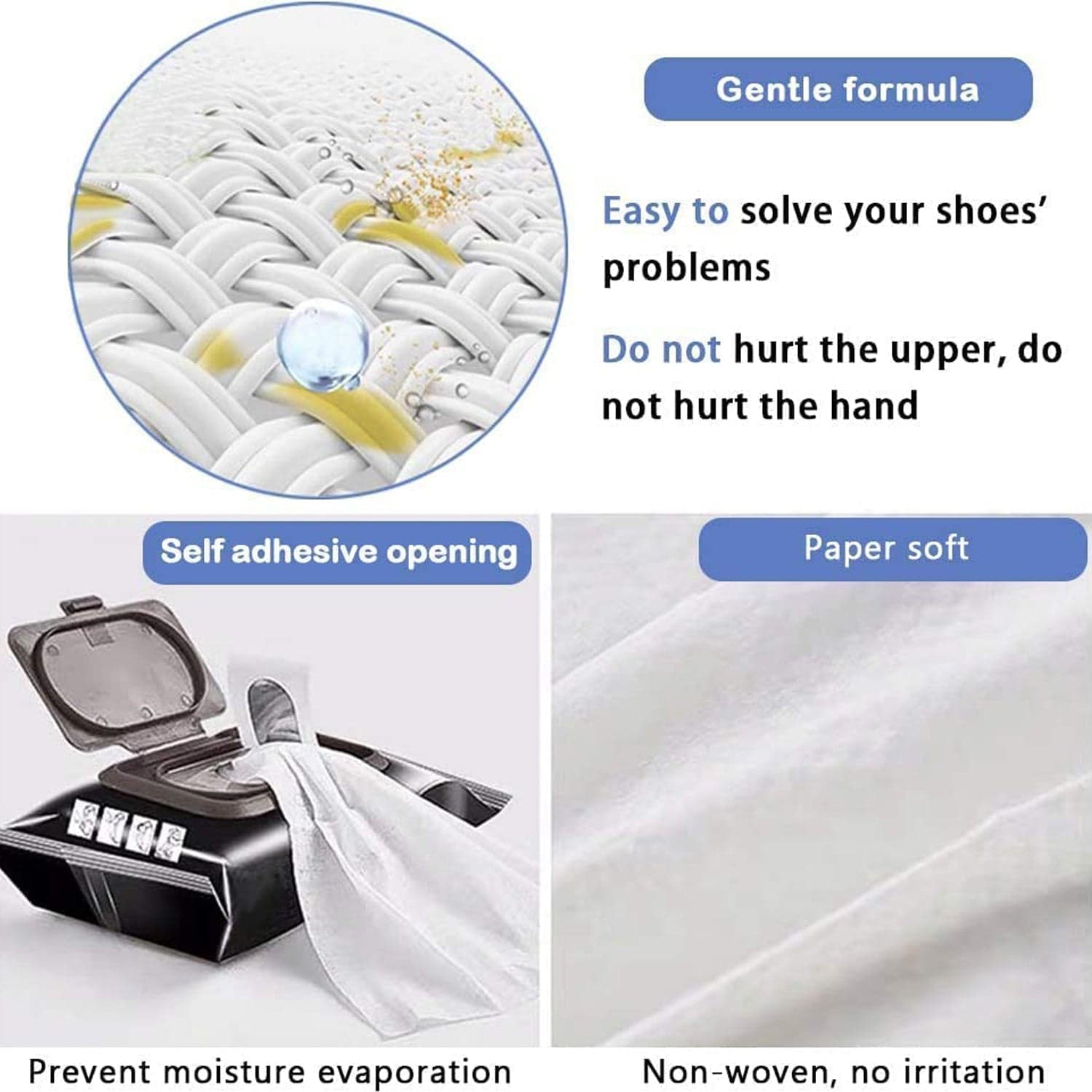 Shoe Cleaning Wet Wipes (80 Pack) - Travel Friendly! thumbnail 3
