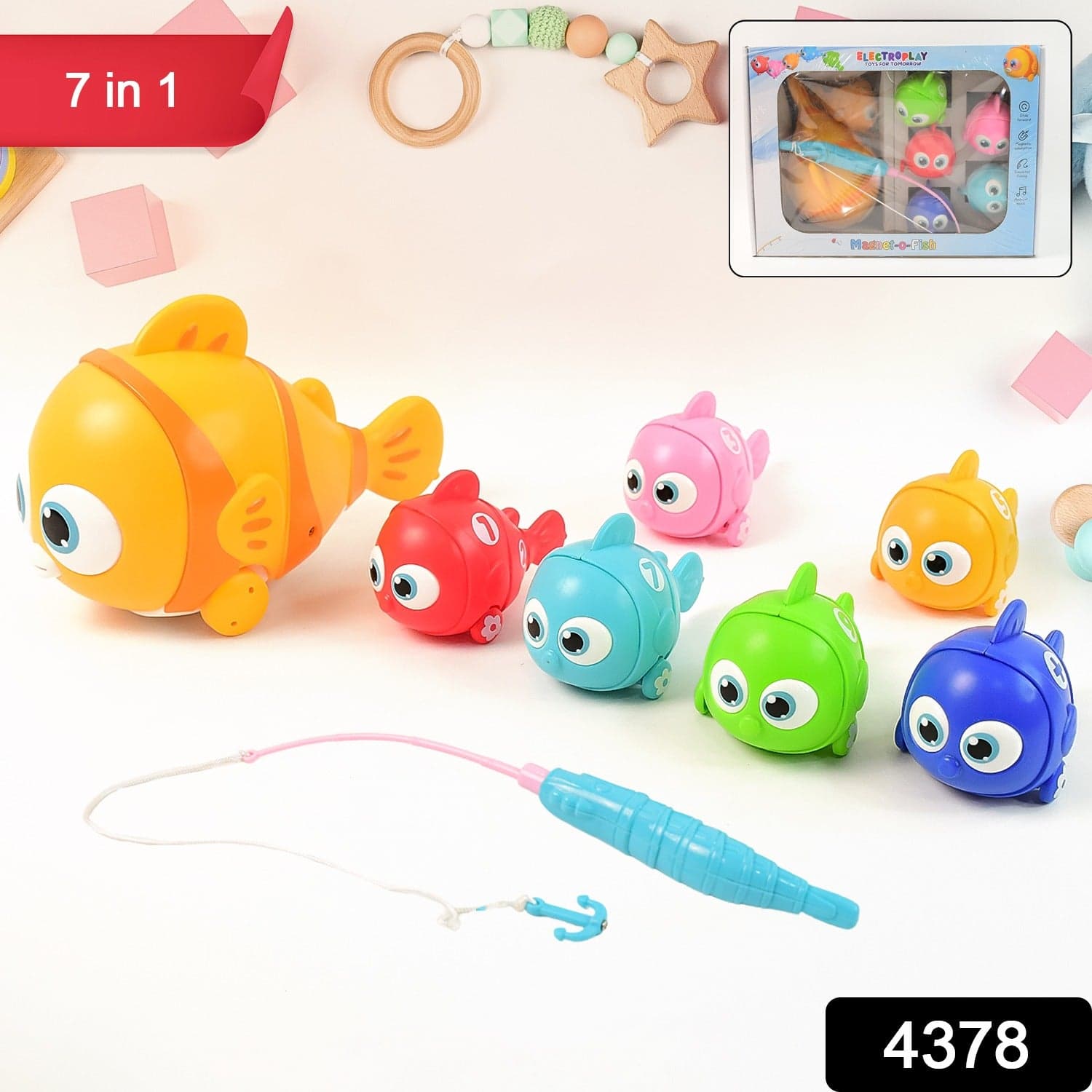 Electroplay 7-in-1 Magnetic Fishing Toy Set for Kids thumbnail 2
