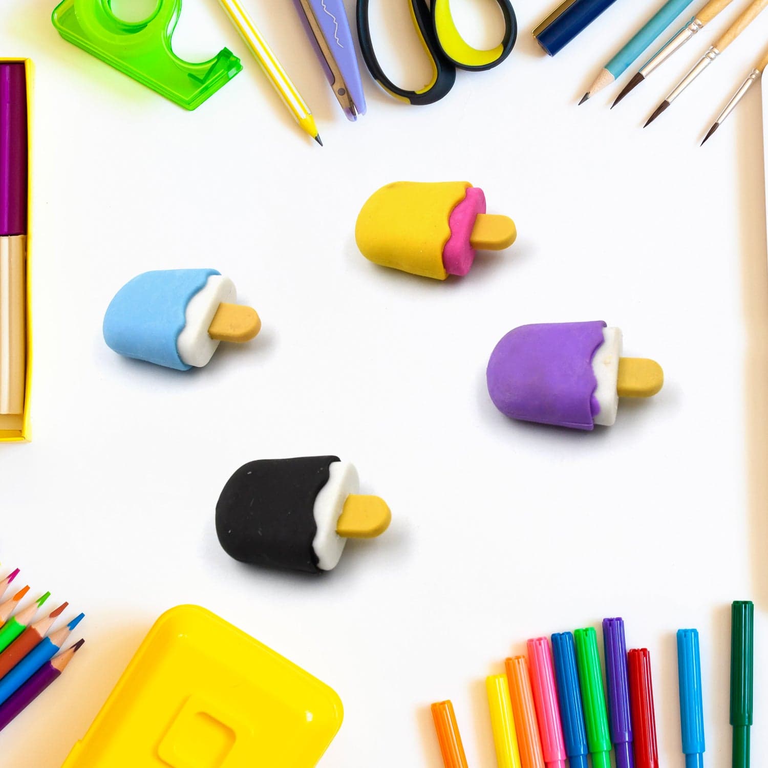 Cone, Donut & Lollipop Eraser Set for Kids' School Gifts (1 Set 4 Pc, Themed) thumbnail 3