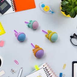 Lolipop Eraser For Girls & Boys / Eraser For School B'Day Return Gift Party Doughnut Lollipop Ice Cream Theme Shape Erasers Set For Kids Educational Stationary Kit