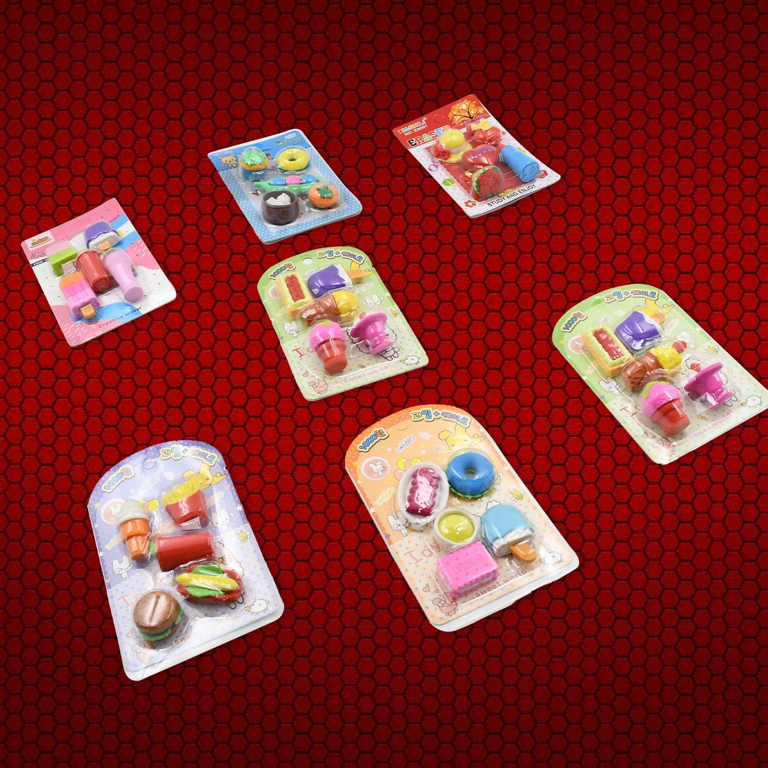 Mix Design Fancy Erasers Set Of Colorful & Stylish Erasers For Kids thumbnail 6