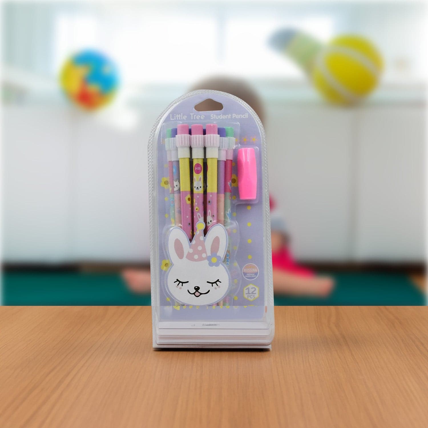 Cute Rabbit Bear Drawing Graphite Writing Pencil Set With Pencil Sharpener & Eraser thumbnail 7