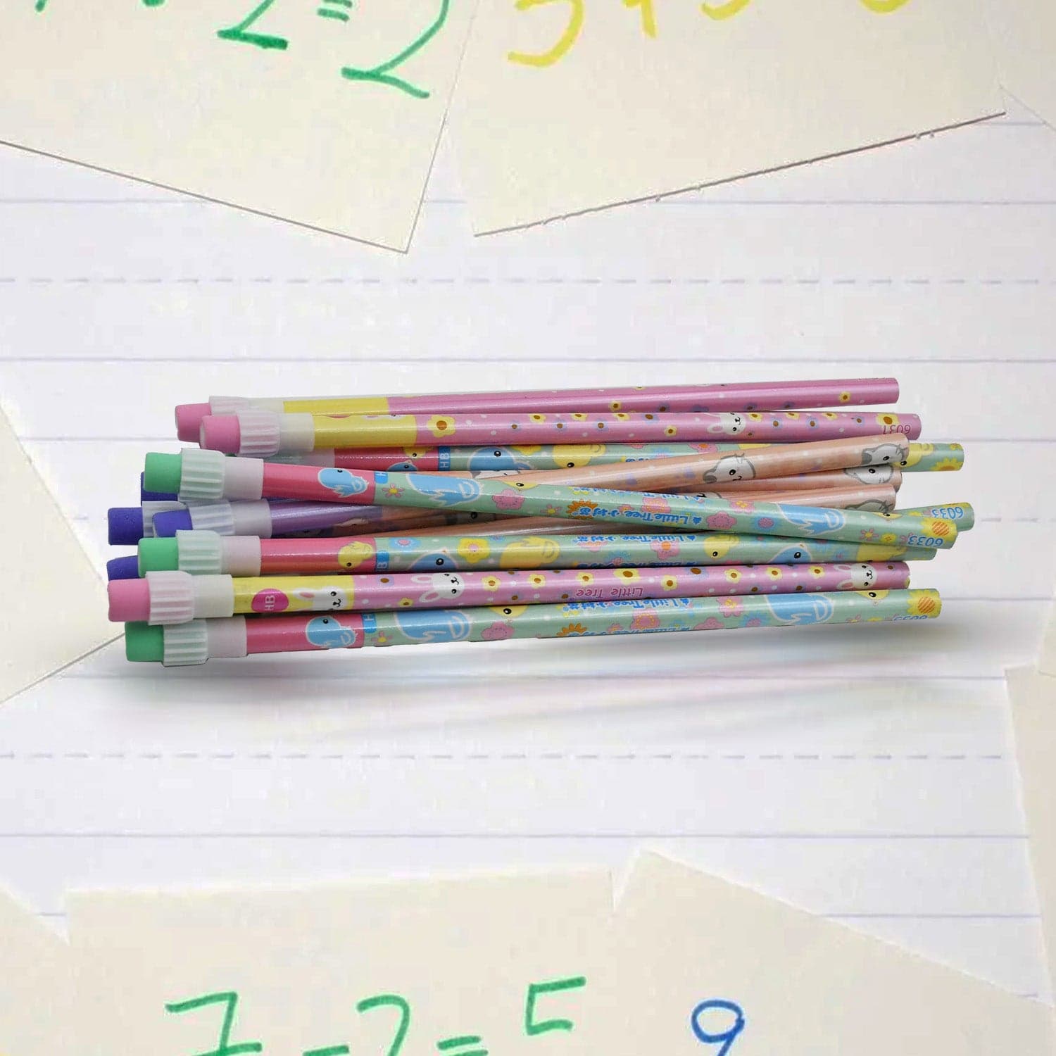 Cute Rabbit Bear Drawing Graphite Writing Pencil Set With Pencil Sharpener & Eraser thumbnail 8