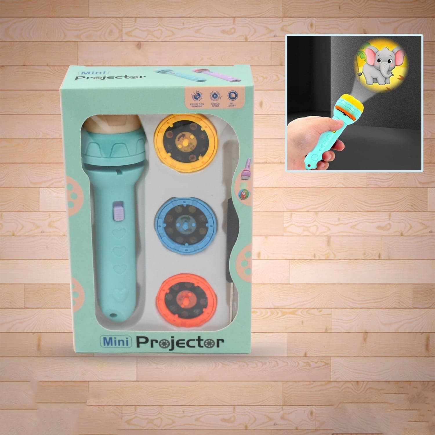 Mini Slide Projector For Kids With 3 Slide And Animated Pattern thumbnail 1