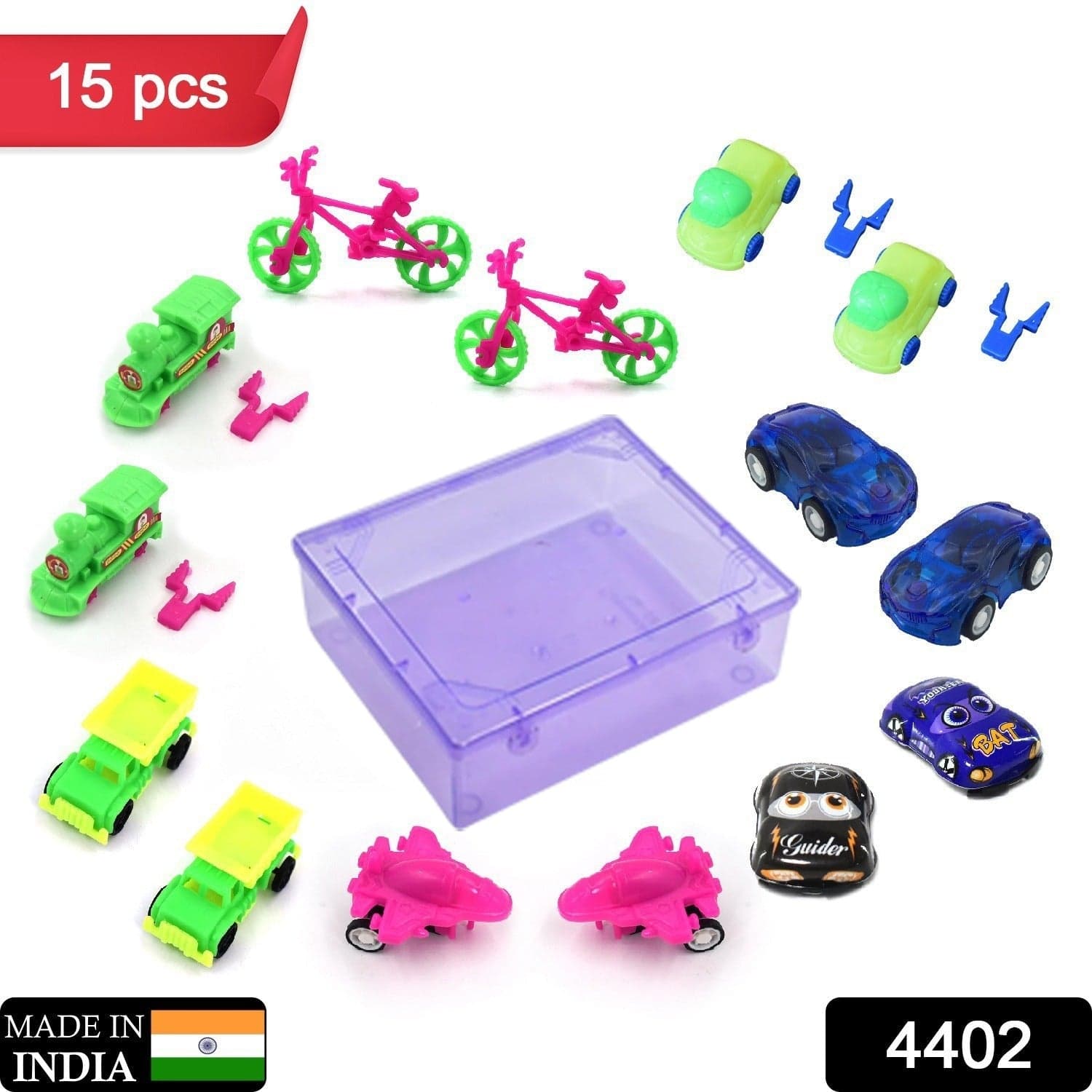 Toys for Kids Friction Powered Vehicle Toy for Baby Push & Go Toys Combo Set for Boys & Girls ( Pack of 15) thumbnail 2