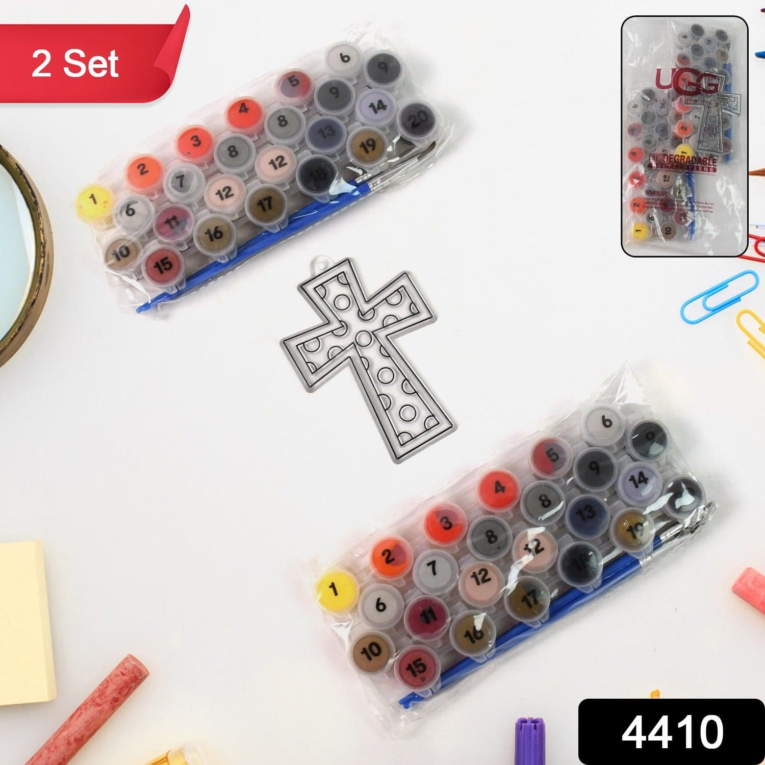 Paint by Number Kits 2 Set 20 Number Color, 6 paint brushes (2 Set) thumbnail 2