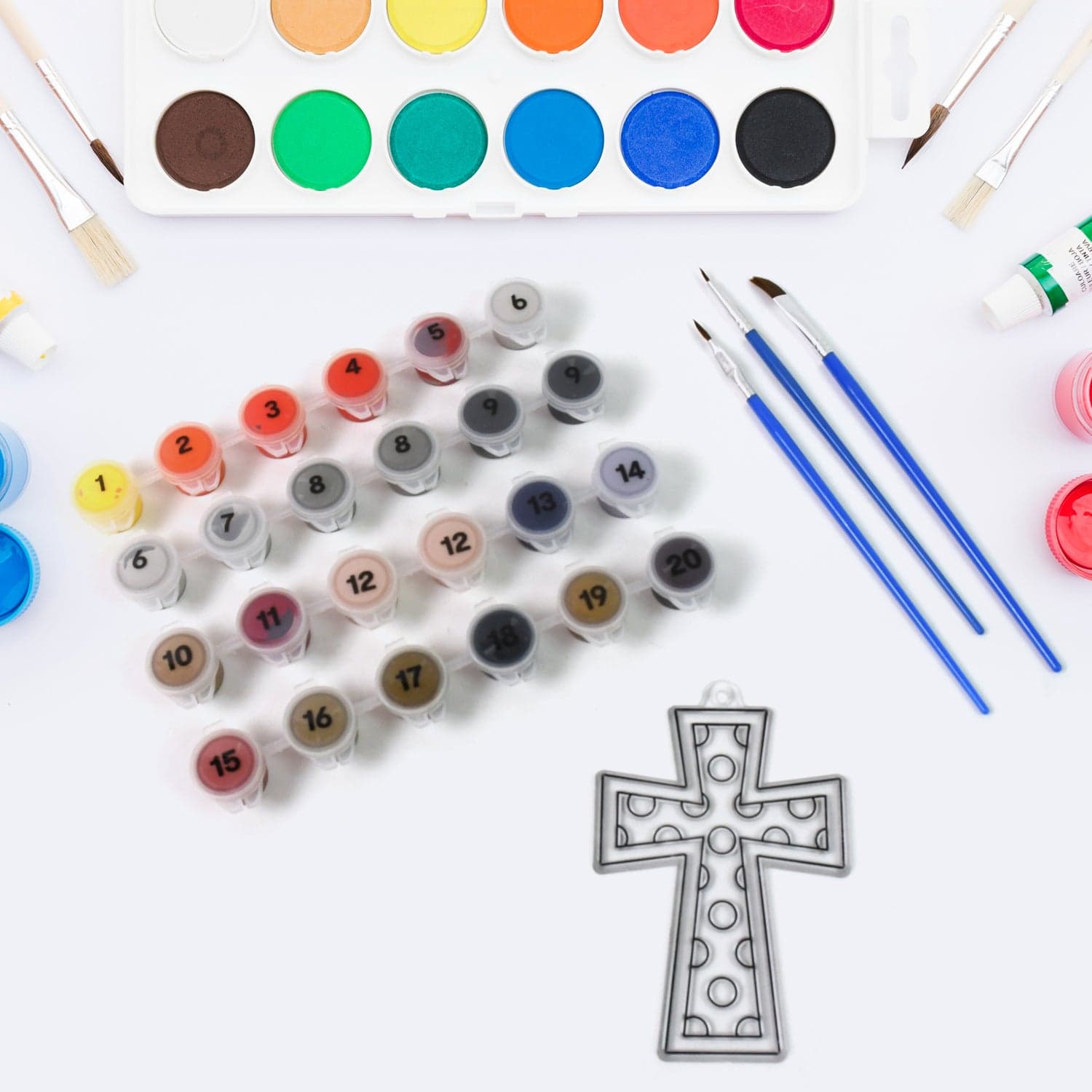Paint by Number Kits 2 Set 20 Number Color, 6 paint brushes (2 Set) thumbnail 6
