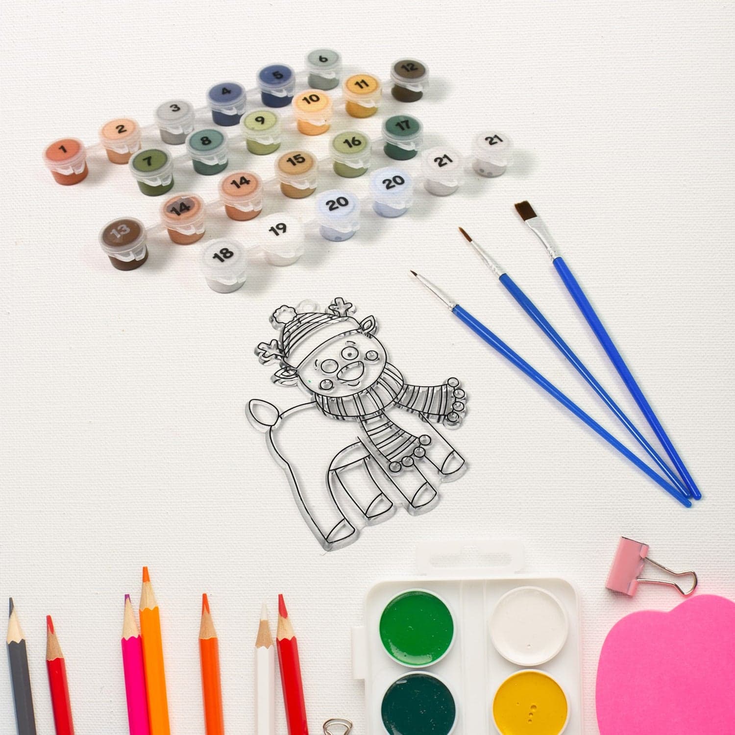 Paint by Number Kits 2 Set 21 Number Color, 6 paint brushes (2 Set) thumbnail 3
