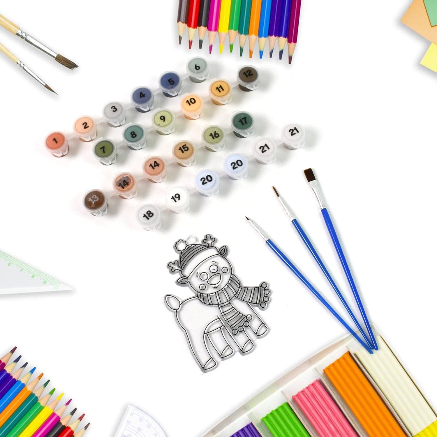 Paint by Number Kits 2 Set 21 Number Color, 6 paint brushes (2 Set) thumbnail 6