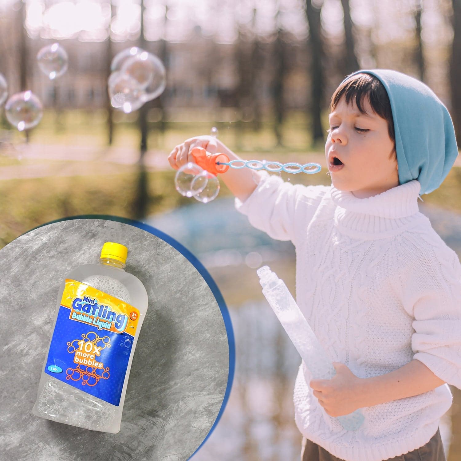 Bubble Liquid Solution Bottle for Manual & Automatic Bubble Maker Toys for Kids - 1LTR thumbnail 5