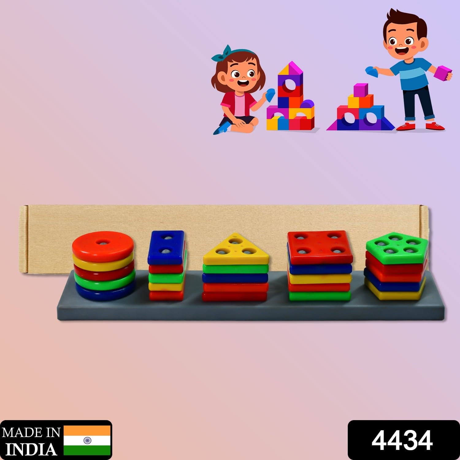 Geometric Brick with box- 5 Angle Matching Column Blocks for Kids - Preschool Educational Learning Toys. thumbnail 2