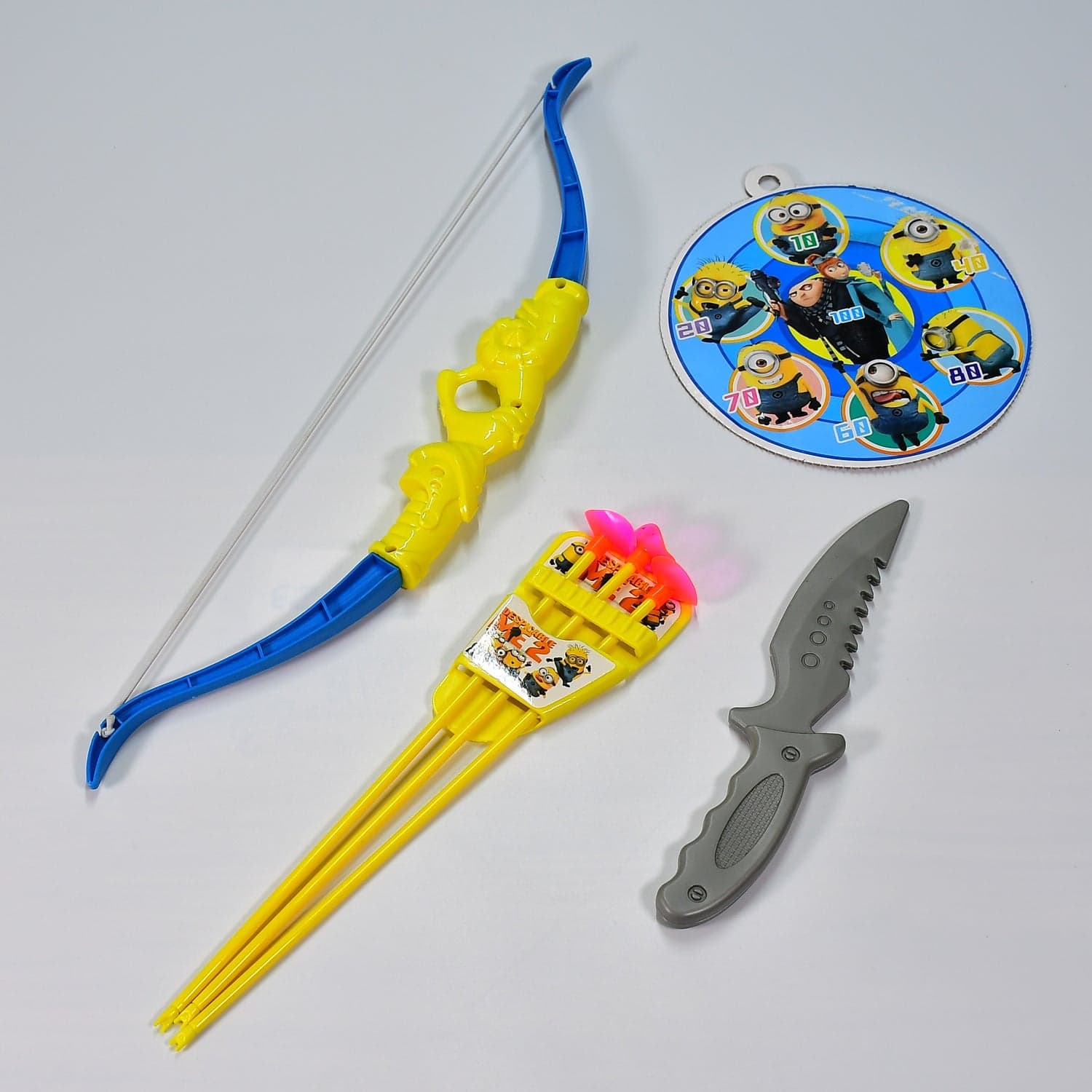 Plastic Archery Bow and Arrow Toy Set with single knife and 3pc Arrow and Target Board, thumbnail 4