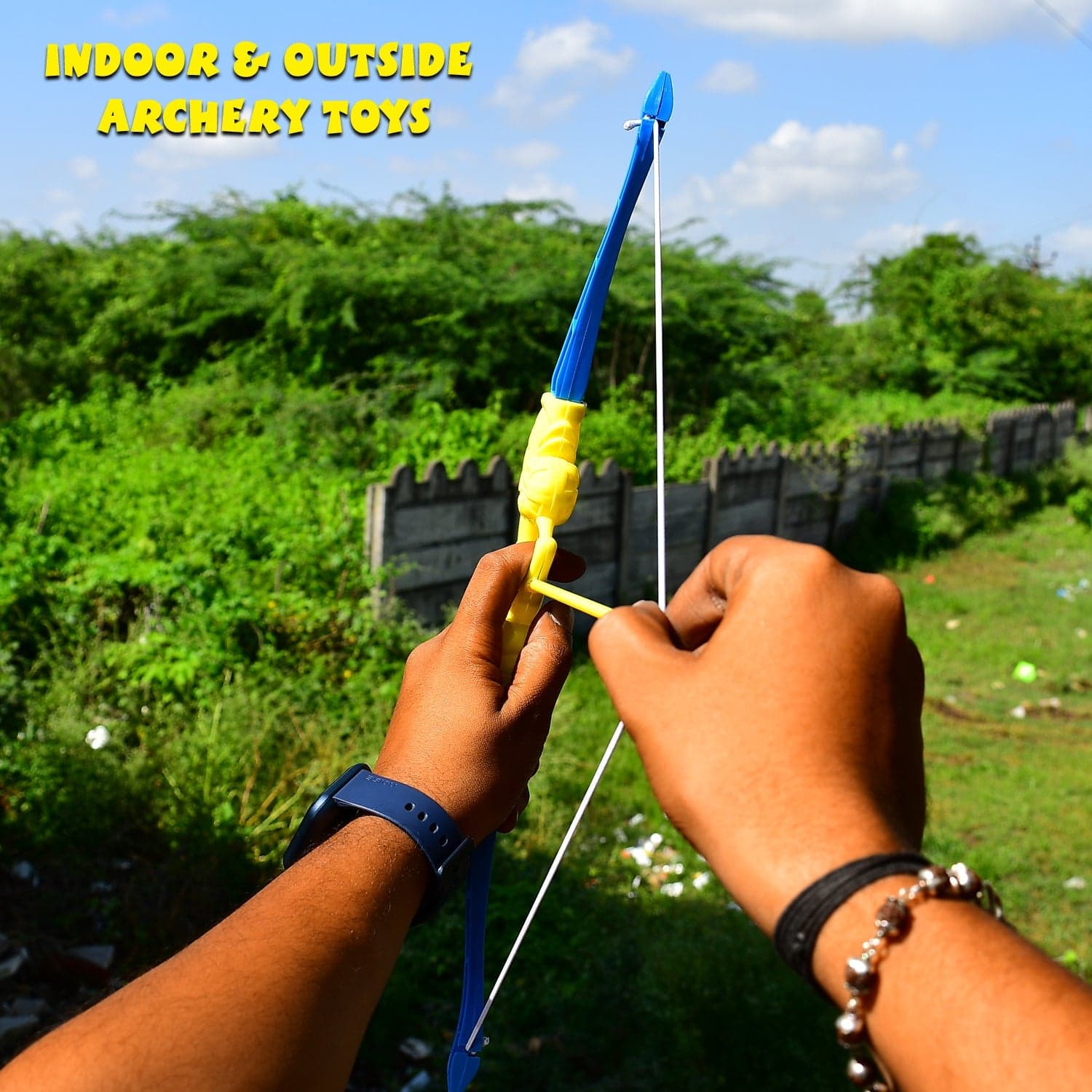Plastic Archery Bow and Arrow Toy Set with single knife and 3pc Arrow and Target Board, thumbnail 6