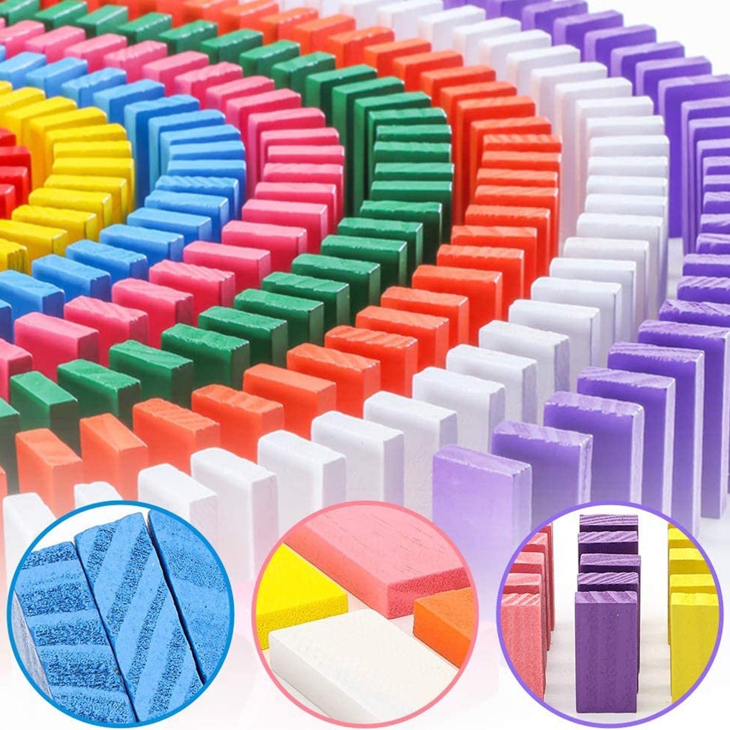 120Pc Dominoes Blocks Set Multicolor Wooden Toy Building Indoor Game Toy. thumbnail 10