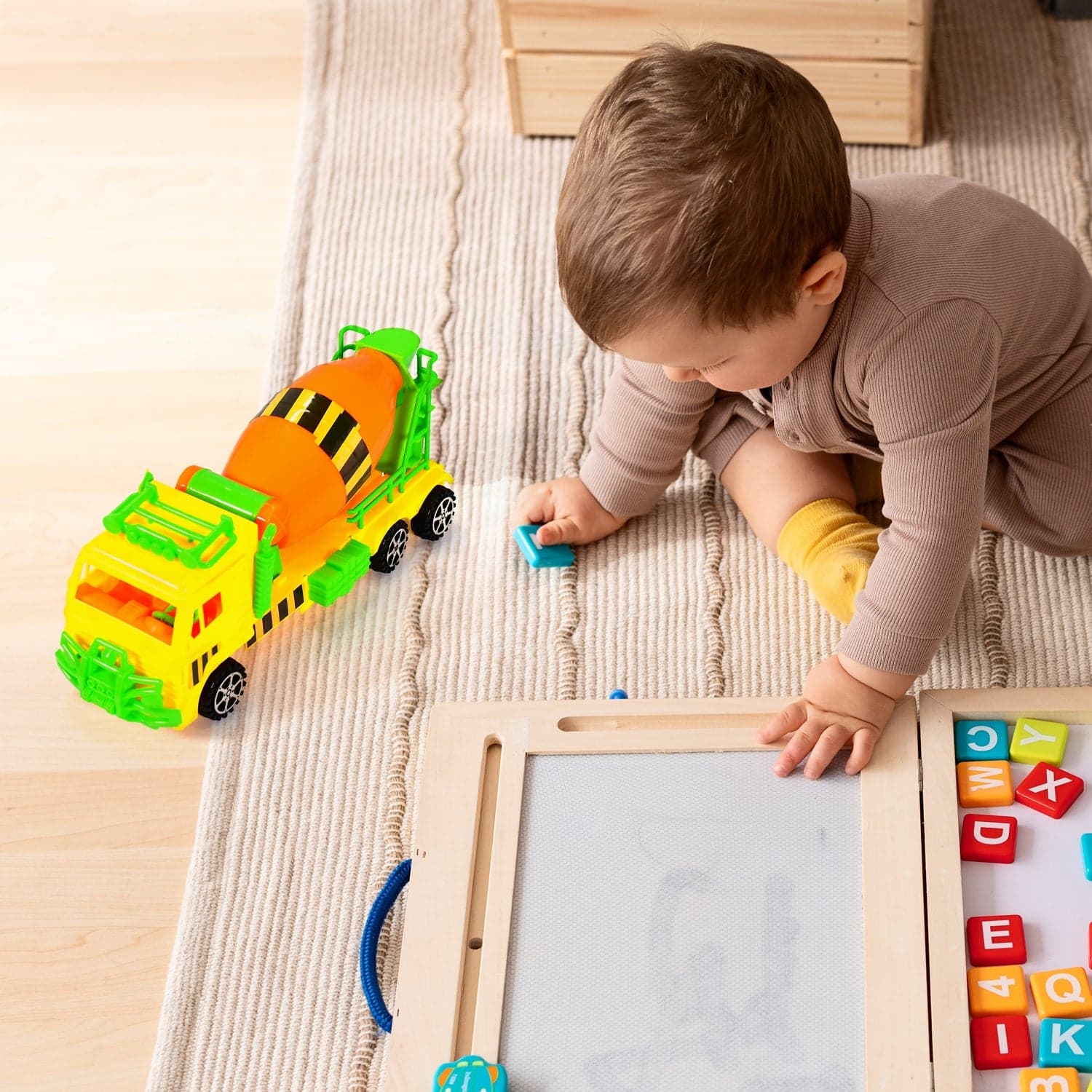 Cement Mixer Truck Pushback Toy For kids thumbnail 3