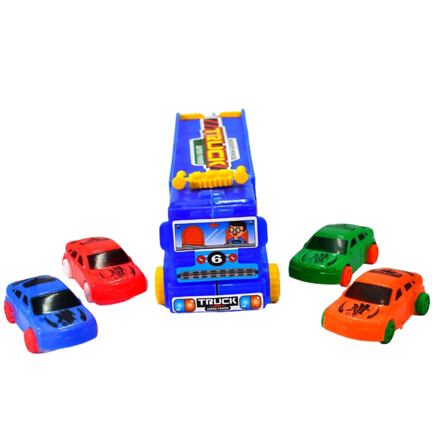Toy Set Truck with 4 Mini Cars Toy Vehicles for Children thumbnail 5
