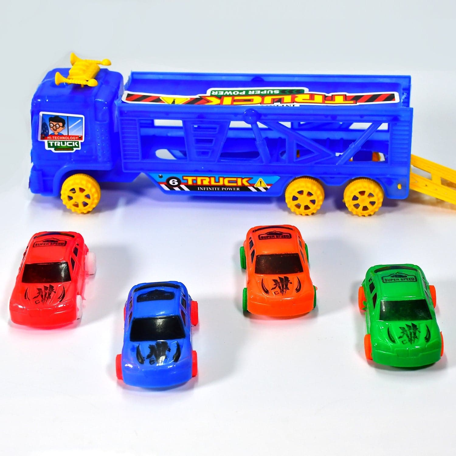 Toy Set Truck with 4 Mini Cars Toy Vehicles for Children thumbnail 6