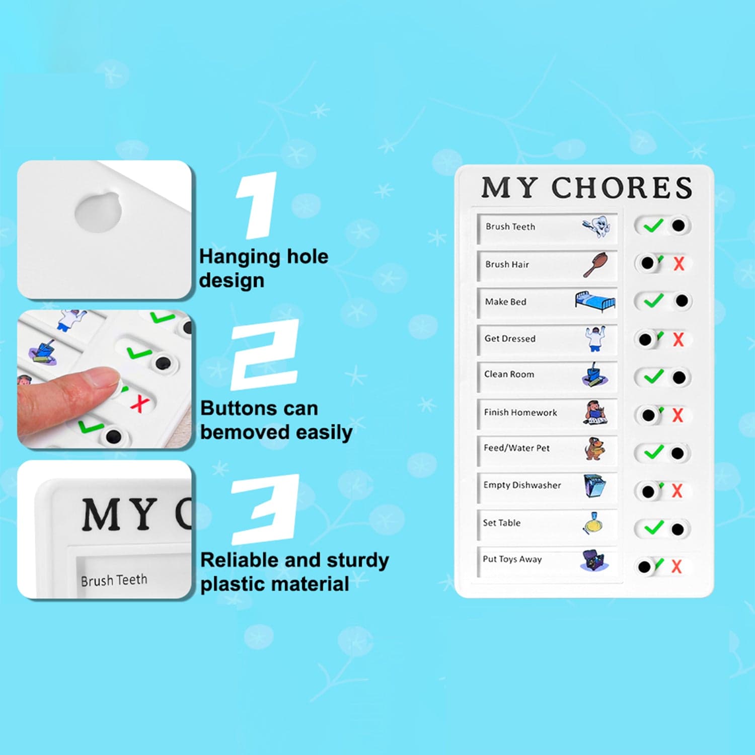 Portable My Chores Home Note Board Management Planning Memo Boards Reminding Time. (Size :- 20x12Cm) thumbnail 10