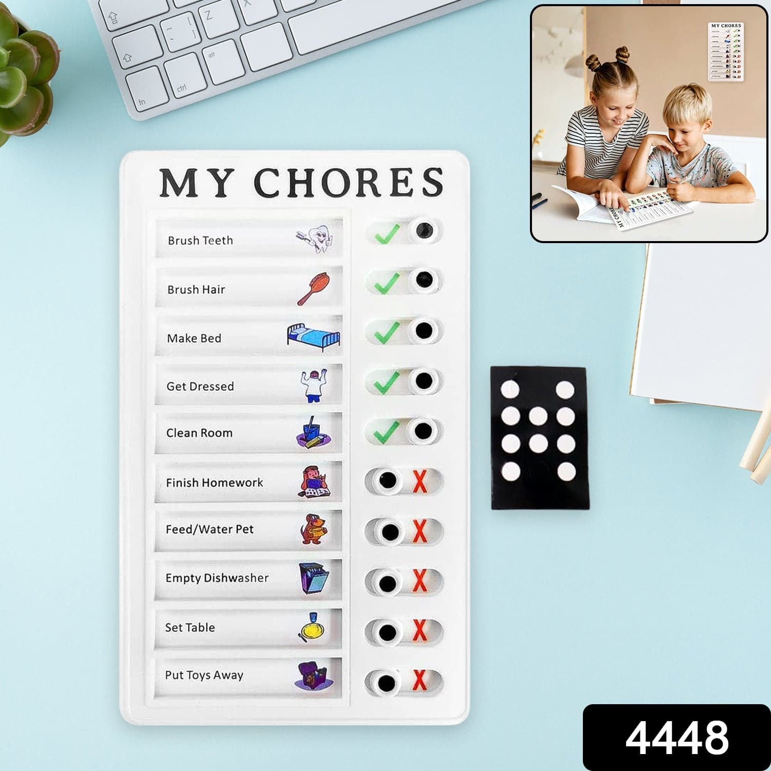 Portable My Chores Home Note Board Management Planning Memo Boards Reminding Time. (Size :- 20x12Cm) thumbnail 2