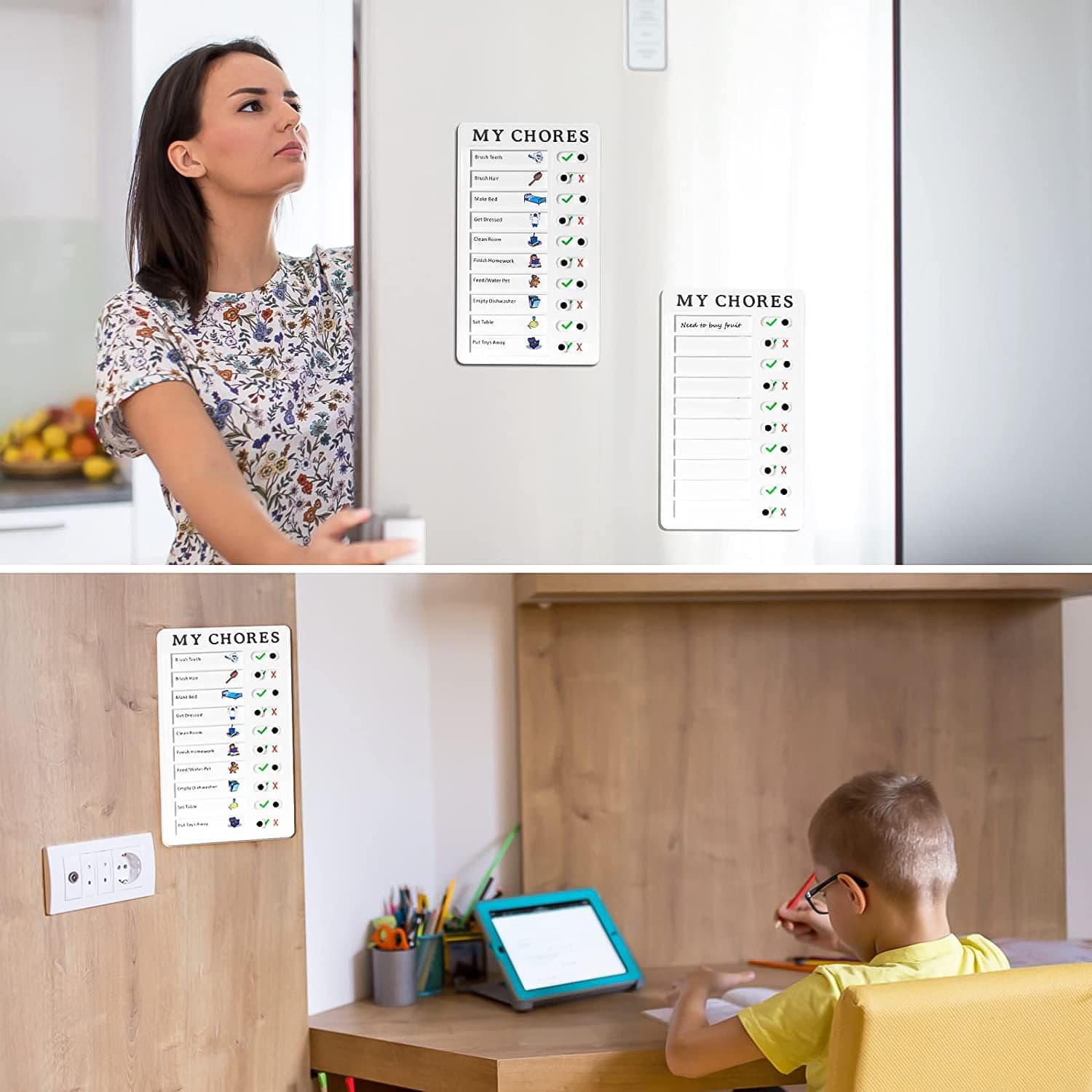 Portable My Chores Home Note Board Management Planning Memo Boards Reminding Time. (Size :- 20x12Cm) thumbnail 3