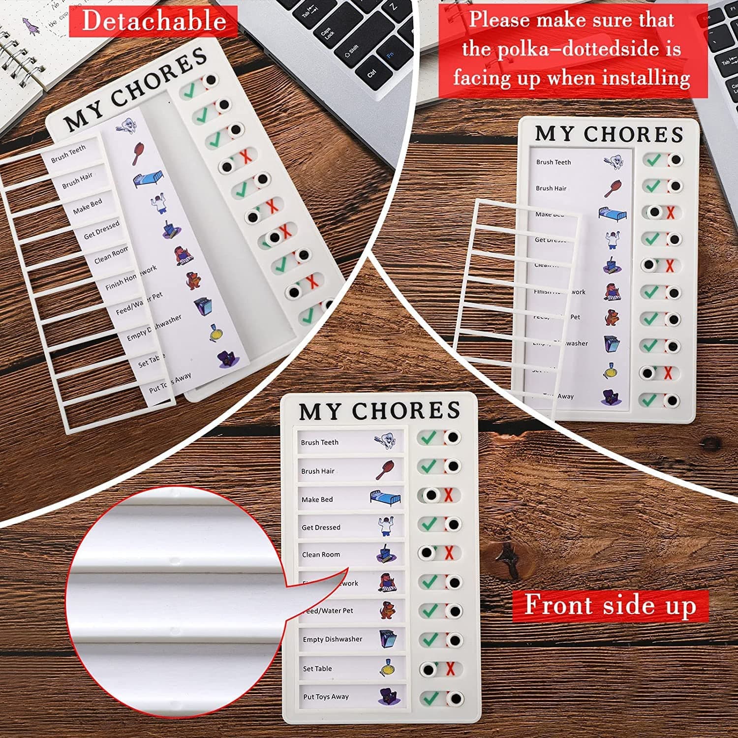 Portable My Chores Home Note Board Management Planning Memo Boards Reminding Time. (Size :- 20x12Cm) thumbnail 4