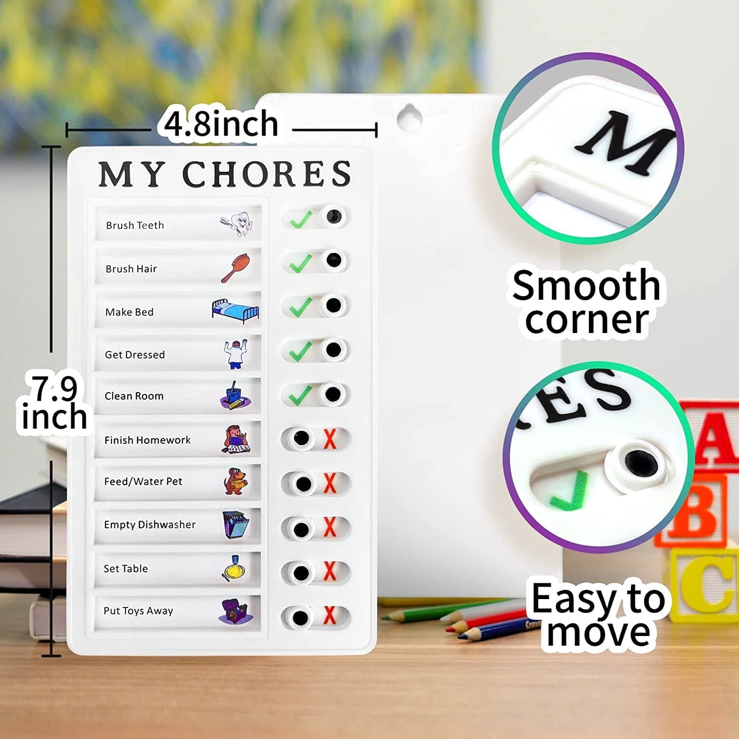 Portable My Chores Home Note Board Management Planning Memo Boards Reminding Time. (Size :- 20x12Cm) thumbnail 6