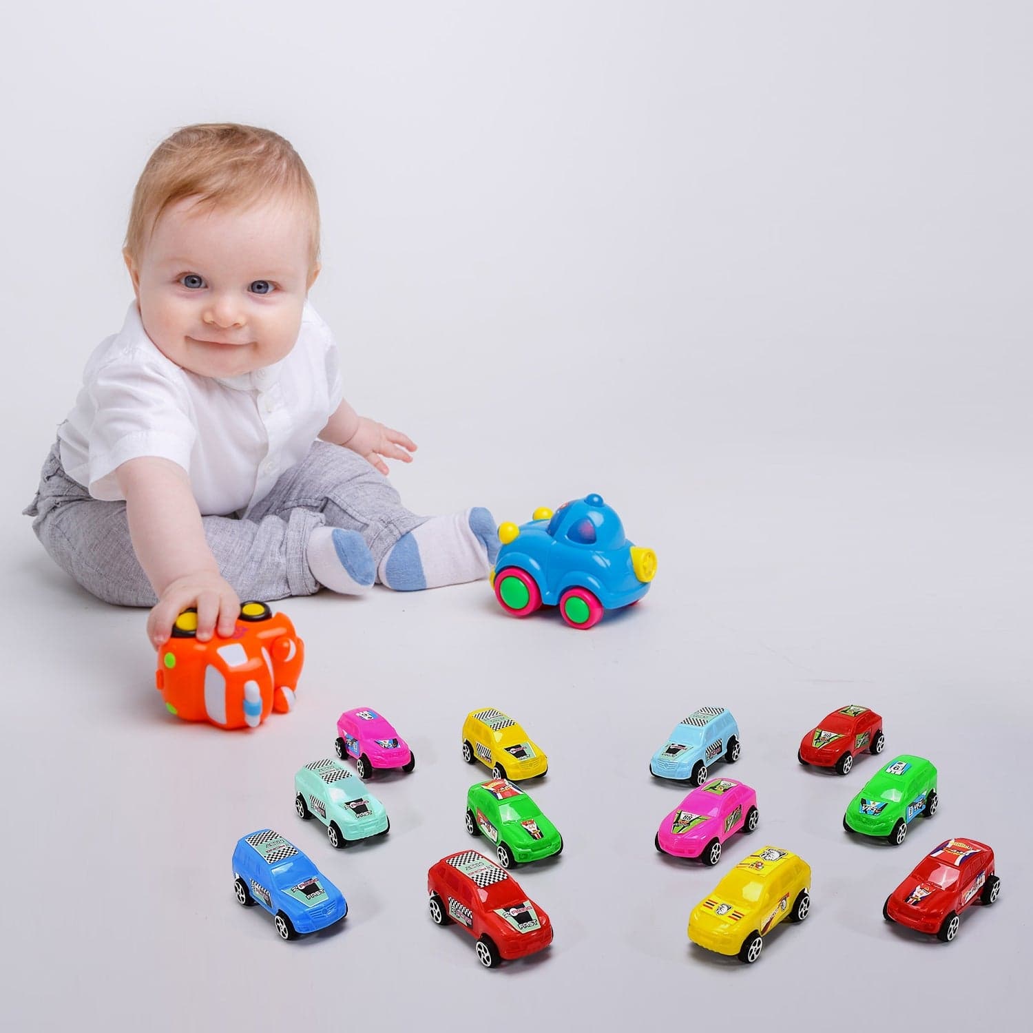Super City Car Racer Toy For Boys and Girls Pull Push Vehicle Car (Set Of 12Pcs) (Multicolor) thumbnail 4