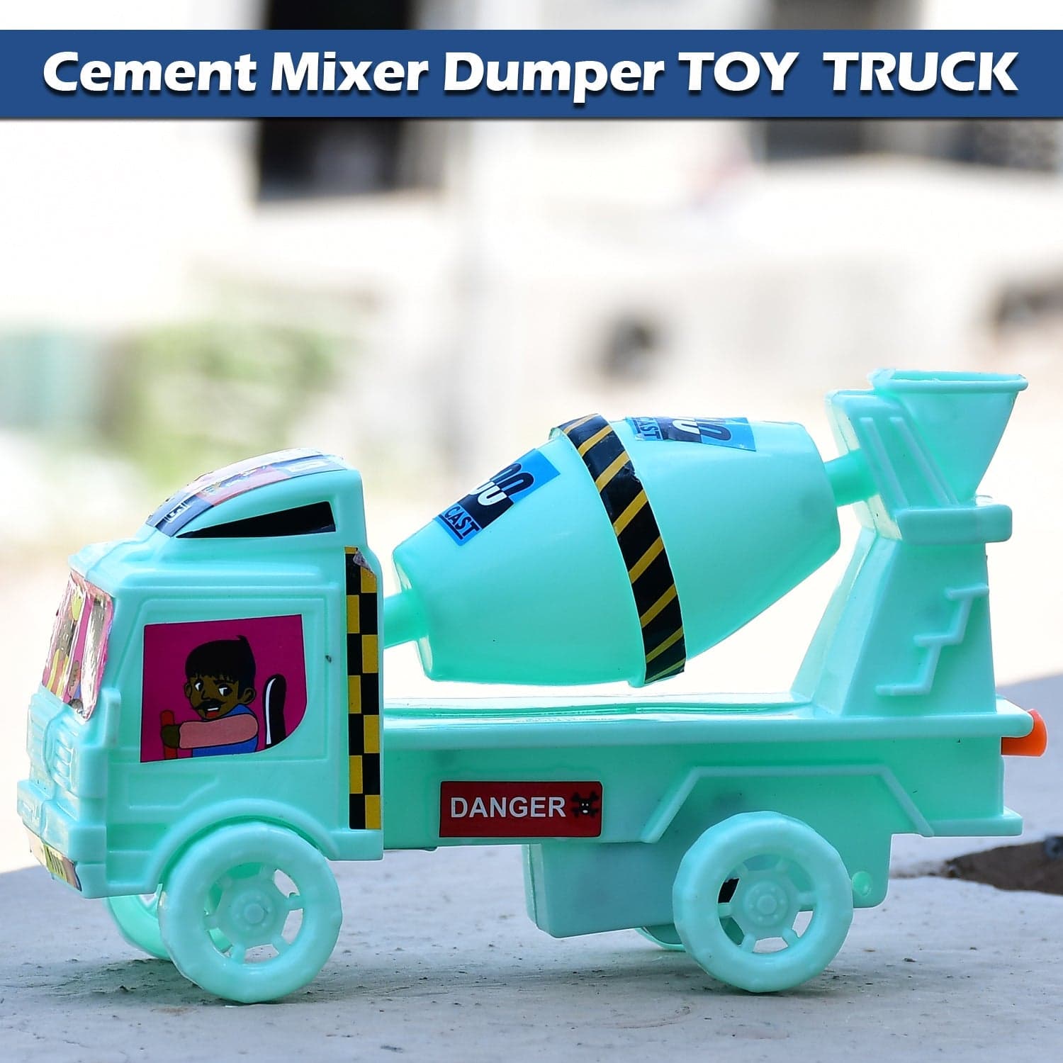 Big Size Heavy Duty Rotating Cement Mixer Dumper Truck Toys for Kids Toddlers Boys and Girls - Construction Toy Friction Vehicle Toy thumbnail 5