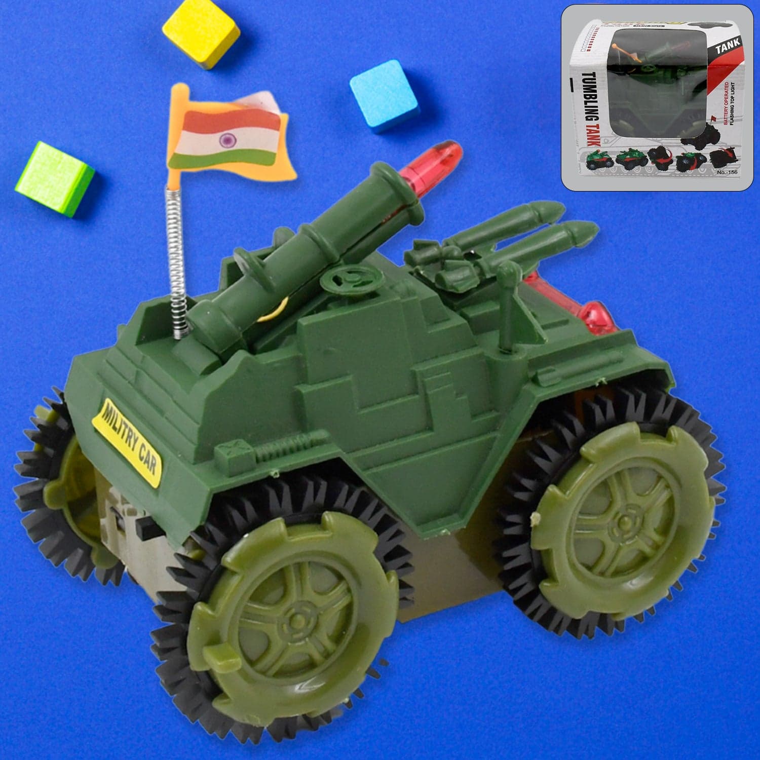 Children's Joy Tumbling Tank Toy Car thumbnail 1
