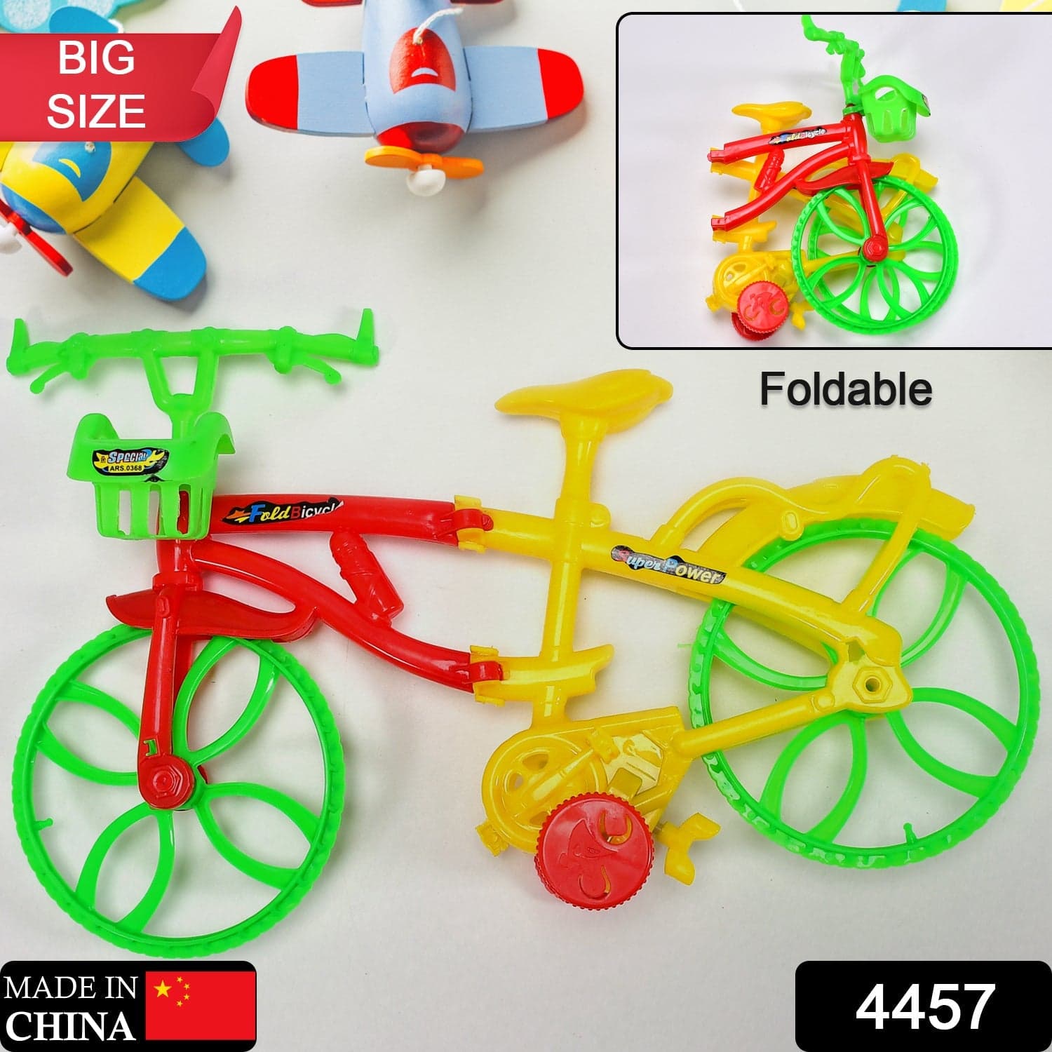 Plastic Foldable Kids Bicycle Toy thumbnail 2