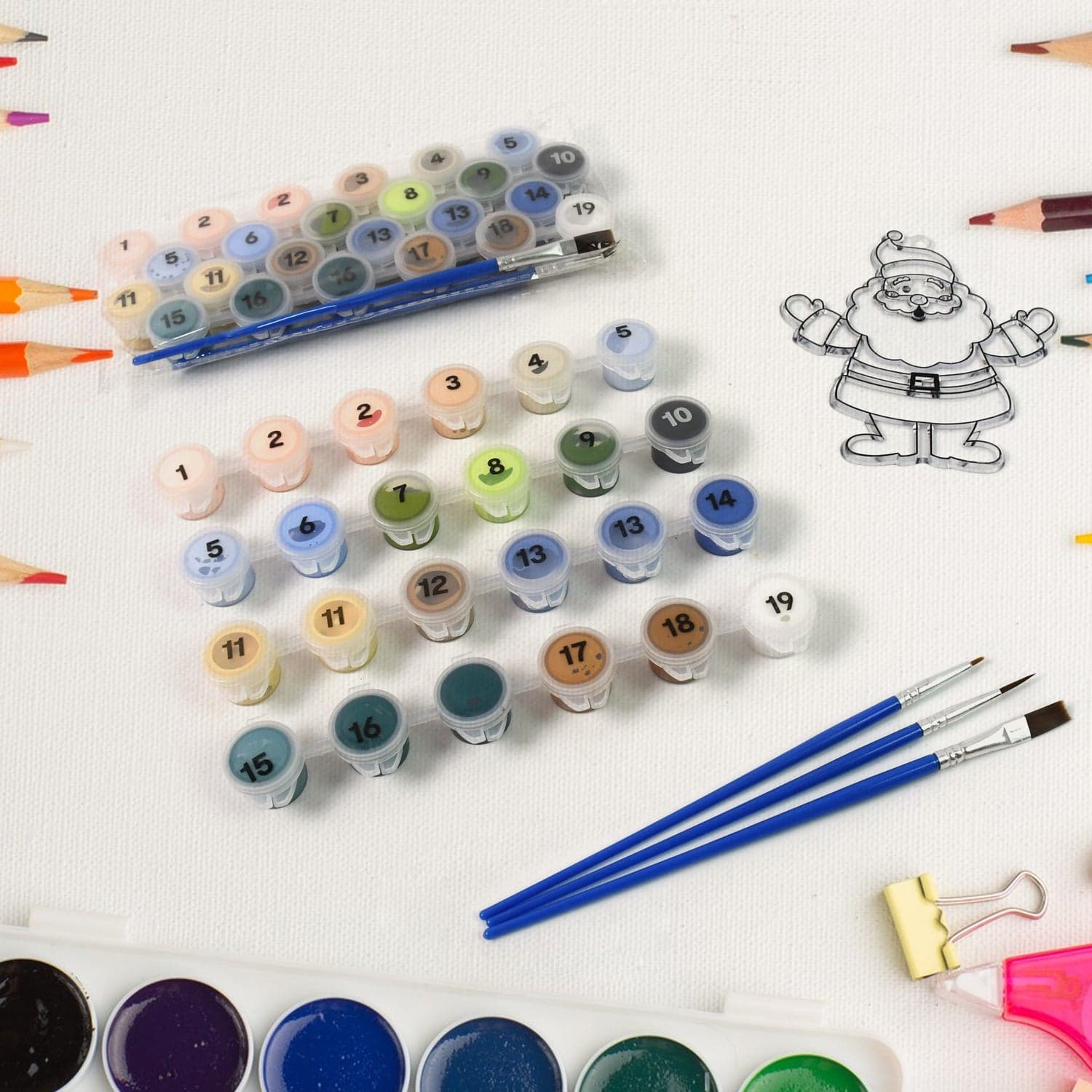 Paint by Number Kits 2 Set 19 Number Color, 6 paint brushes (2 Set) thumbnail 1