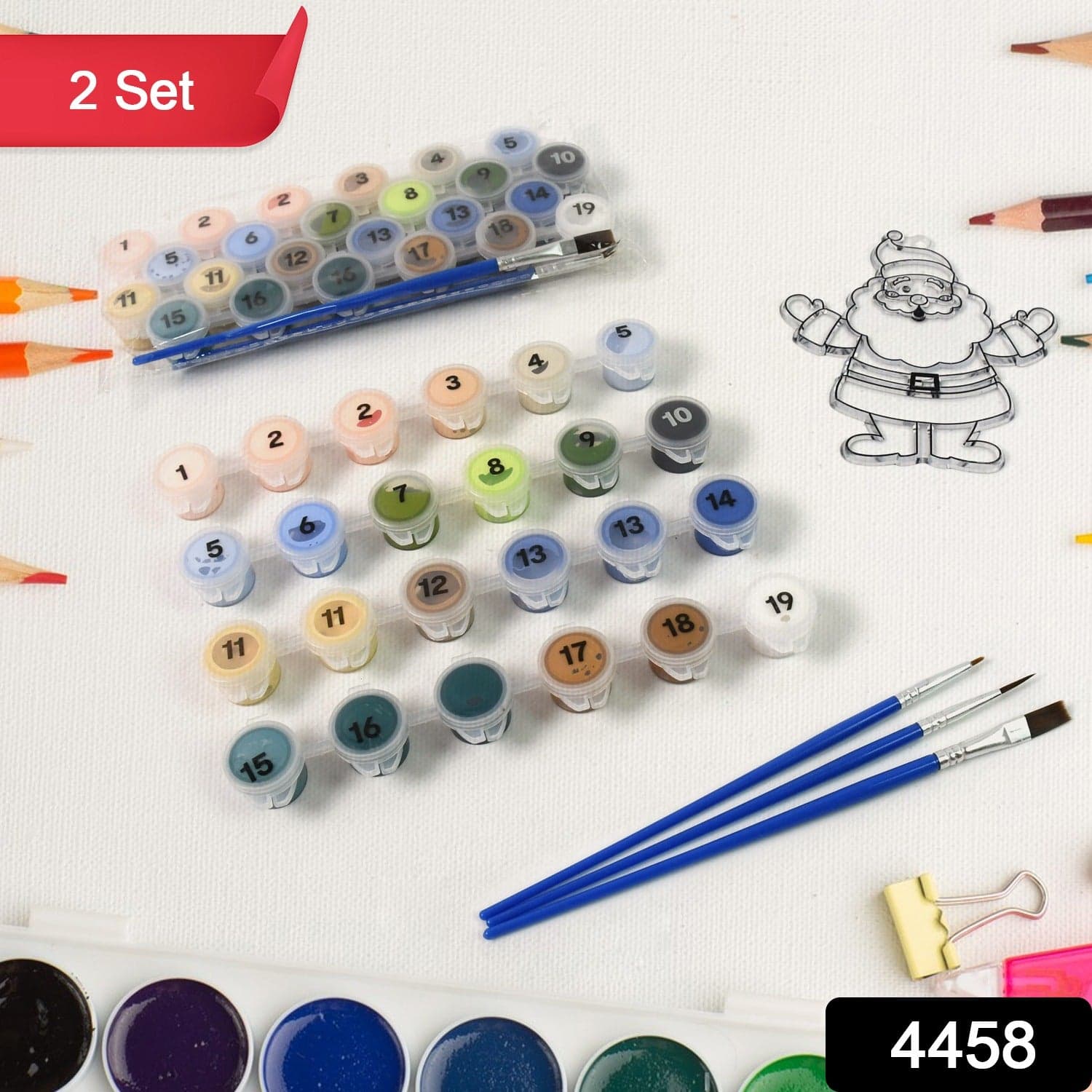 Paint by Number Kits 2 Set 19 Number Color, 6 paint brushes (2 Set) thumbnail 2
