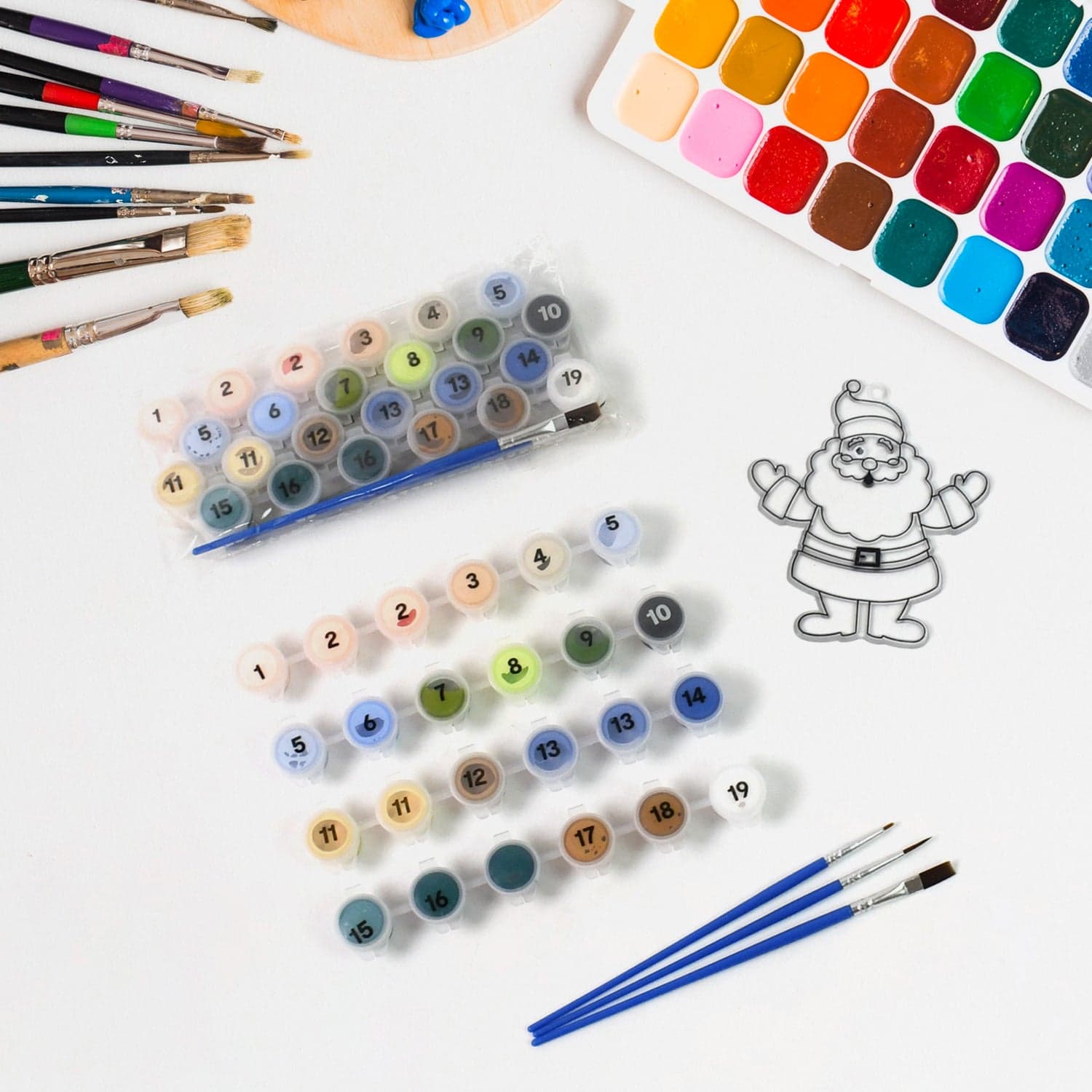 Paint by Number Kits 2 Set 19 Number Color, 6 paint brushes (2 Set) thumbnail 3