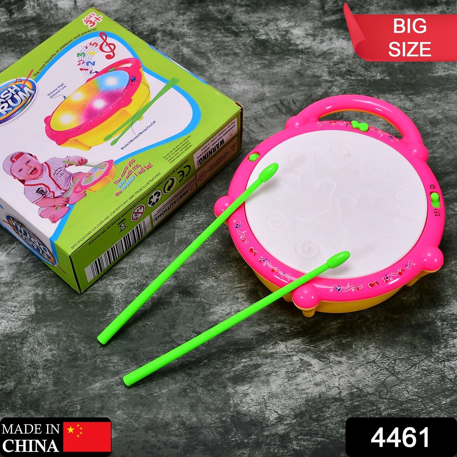 Flash Drum Toy of Colorful Musical Drum with Light Effects, Best Gift for Kids thumbnail 2