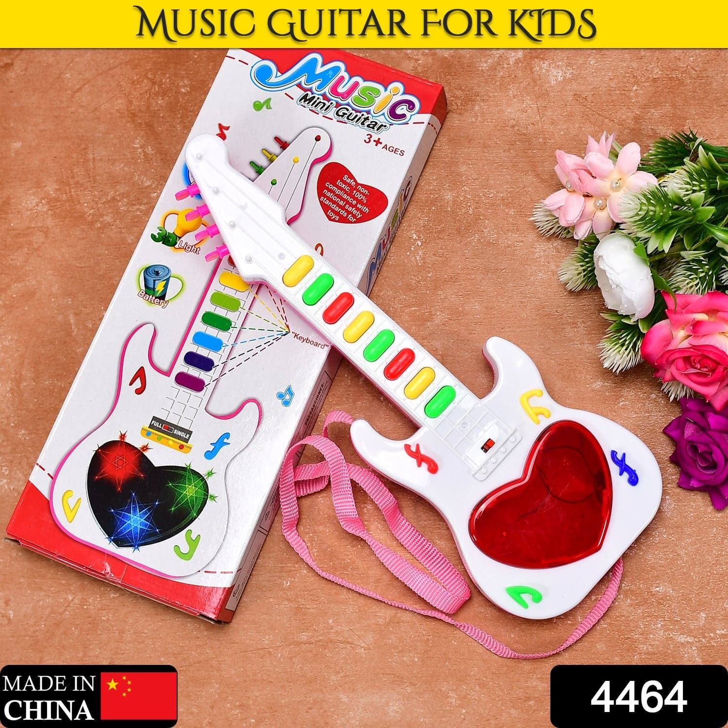 Battery Operated Musical Instruments Mini Guitar Toys and Light for 3+Years Old Kids. thumbnail 2